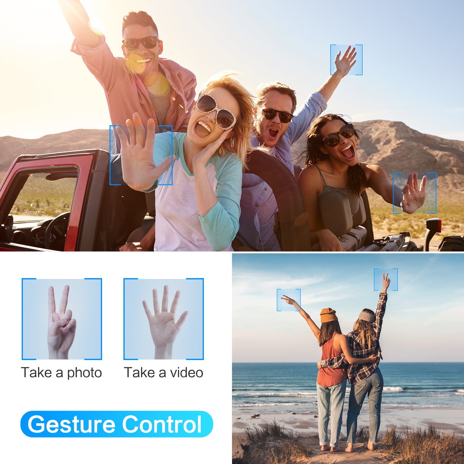 SUPER JOY WiFi 720P HD FPV Drone for Kids, Live Video Follow Me, Gesture Control and More Than 12 Functions Intelligent Quadcopter for Beginners White - Image 3