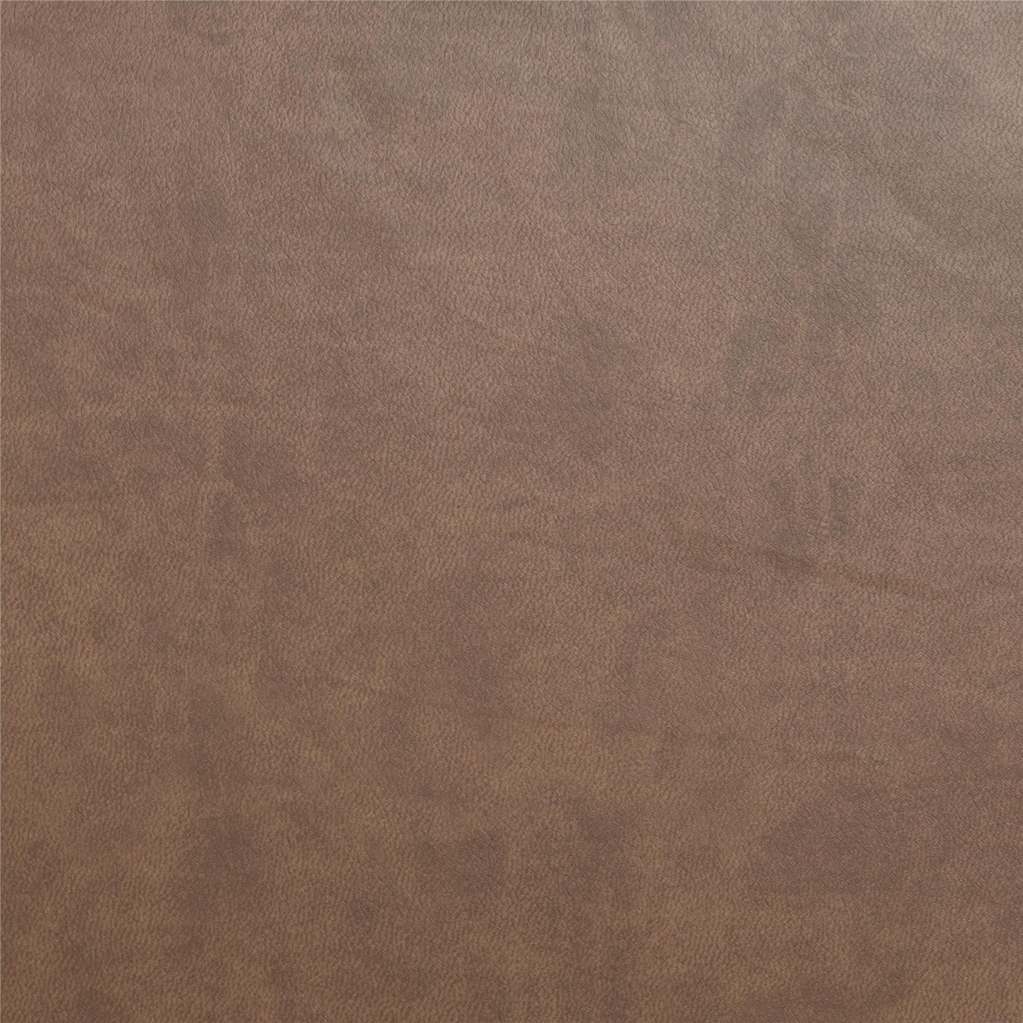 Mainstays Wynnewood 75" Low Profile Faux Leather Sofa Couch with 2 Throw Cushions, Brown - Image 6