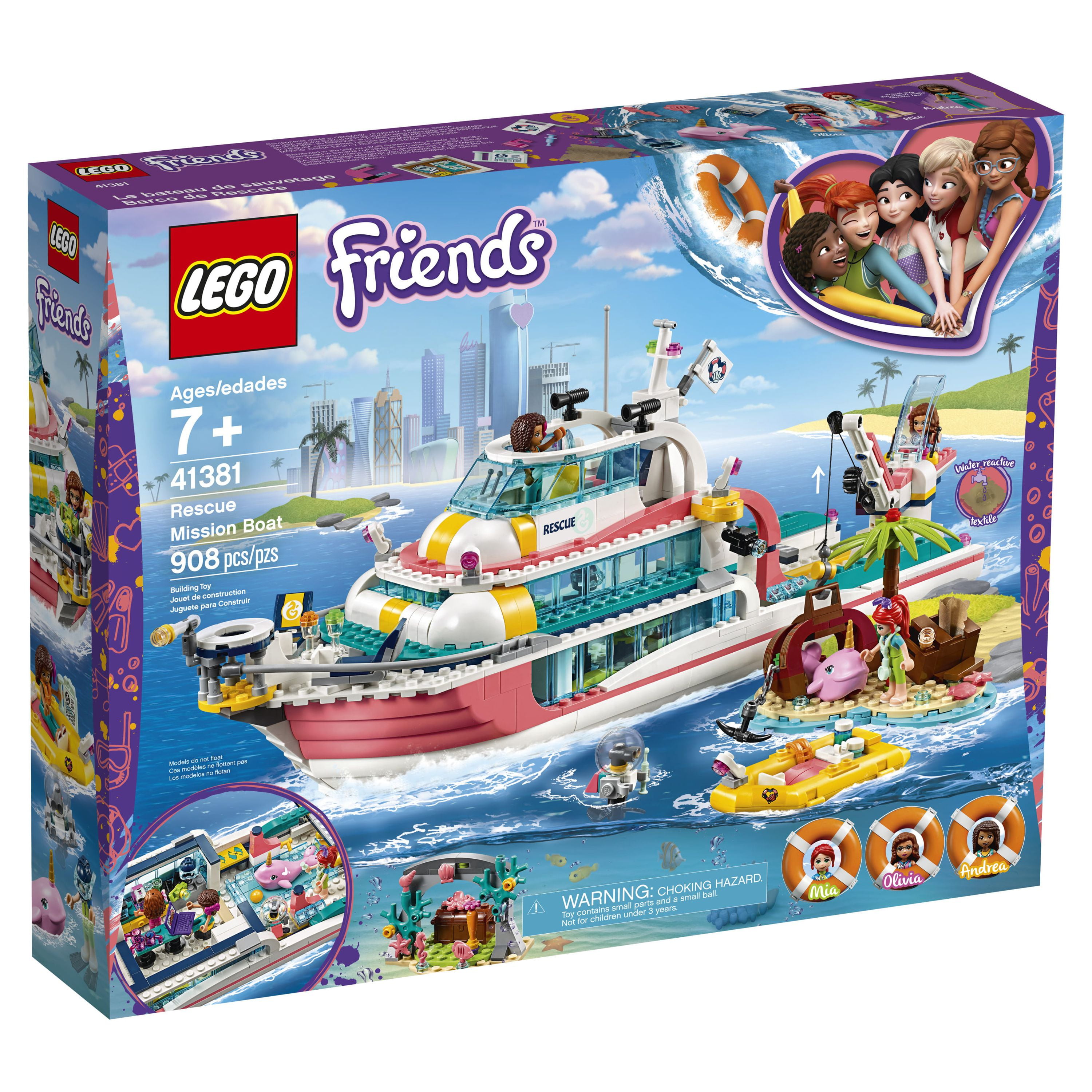 LEGO Friends Rescue Mission Boat 41381 Sea Building Kit (908 Pieces) - Image 2