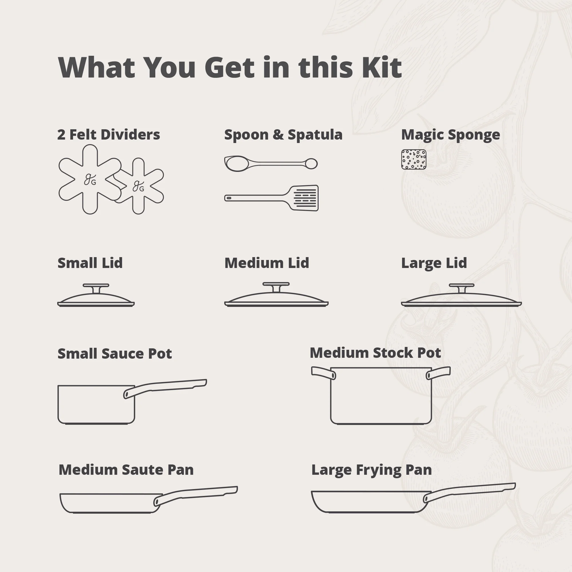 Greater Goods Savvy Ceramic Nonstick Cookware Set, 10 Piece Kit (Birch White) - Image 10