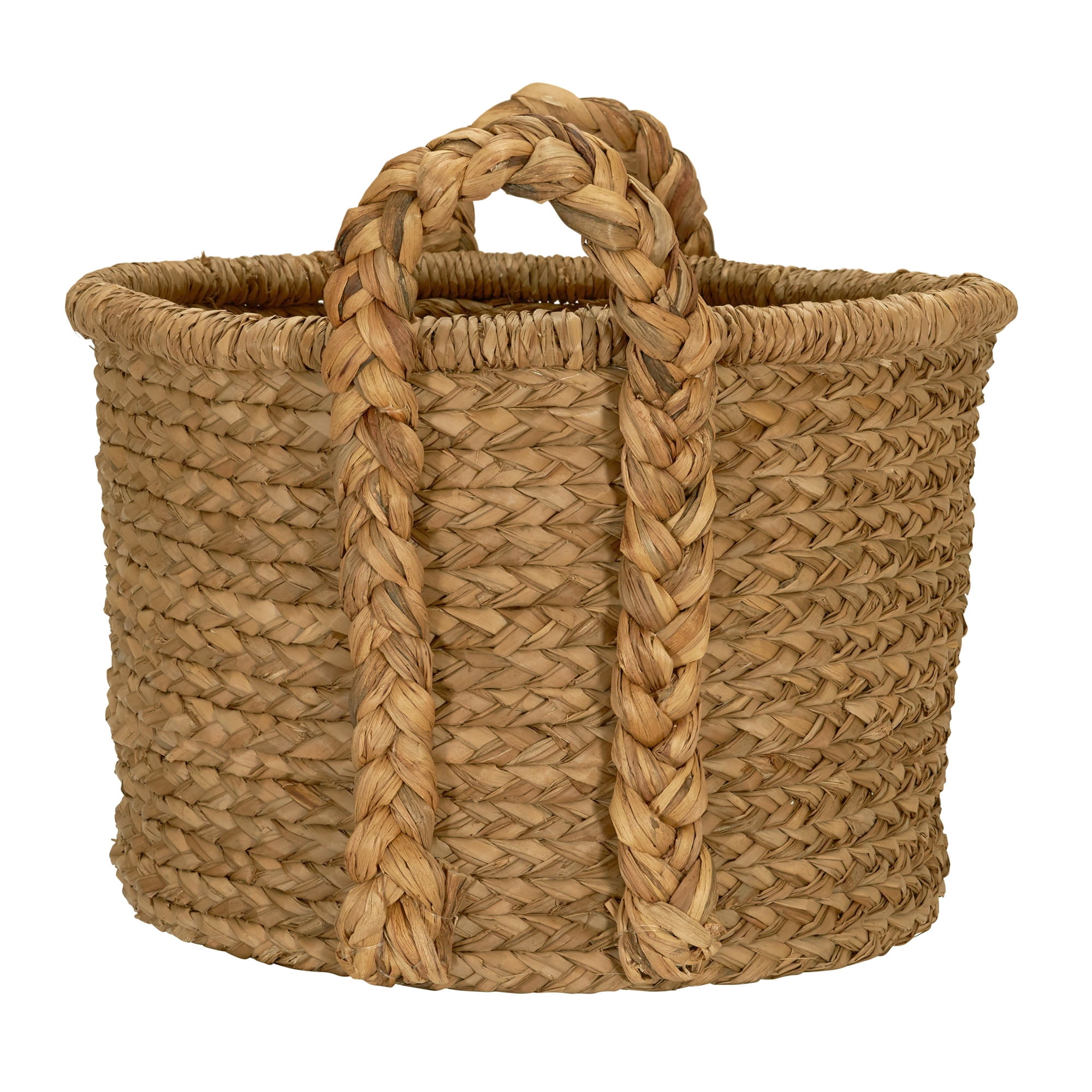 Household Essentials Large Wicker Floor Basket With Braided Handle - Image 2