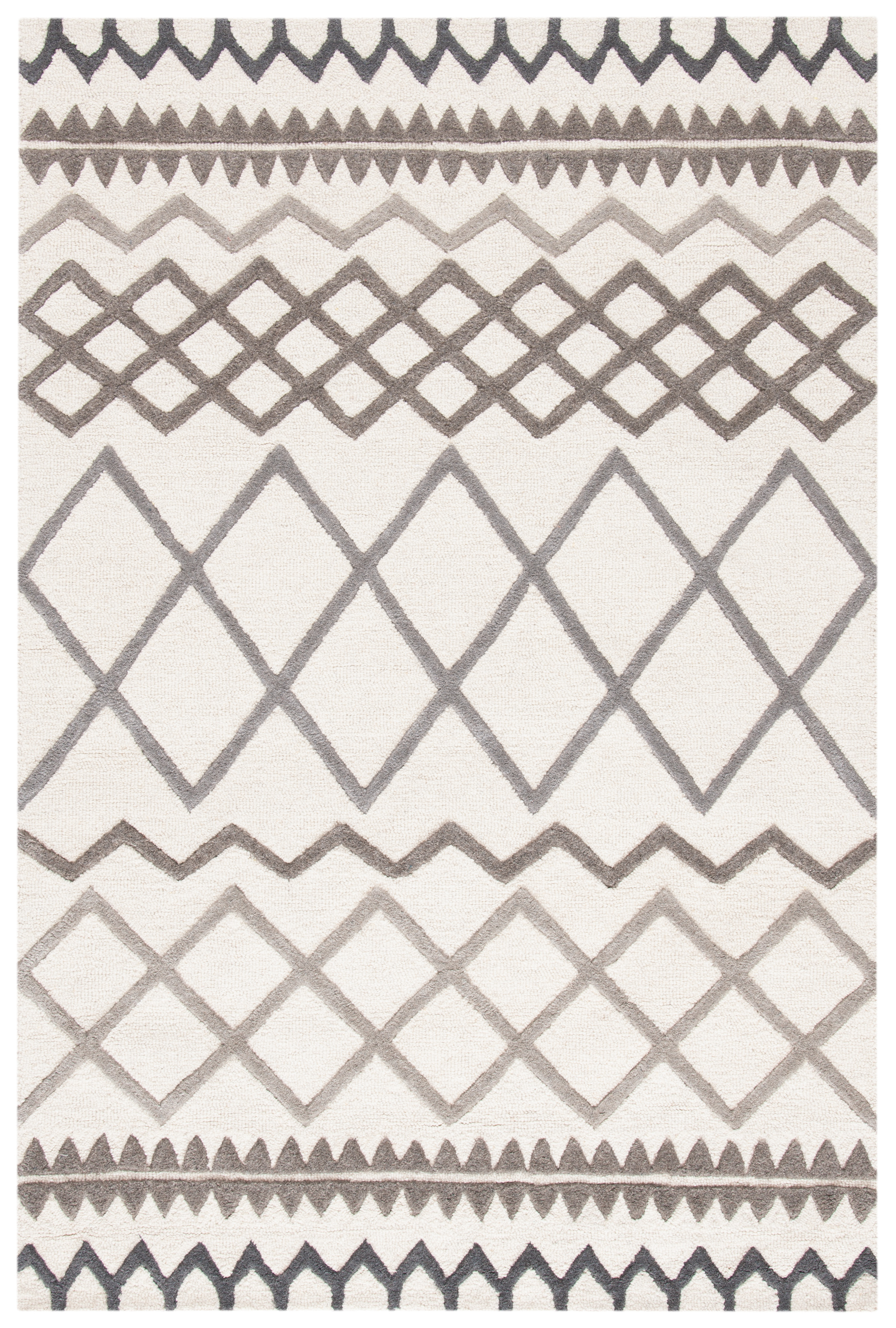 SAFAVIEH Glamour Drew Geometric Area Rug, Ivory/Grey, 5' x 8' - Image 5