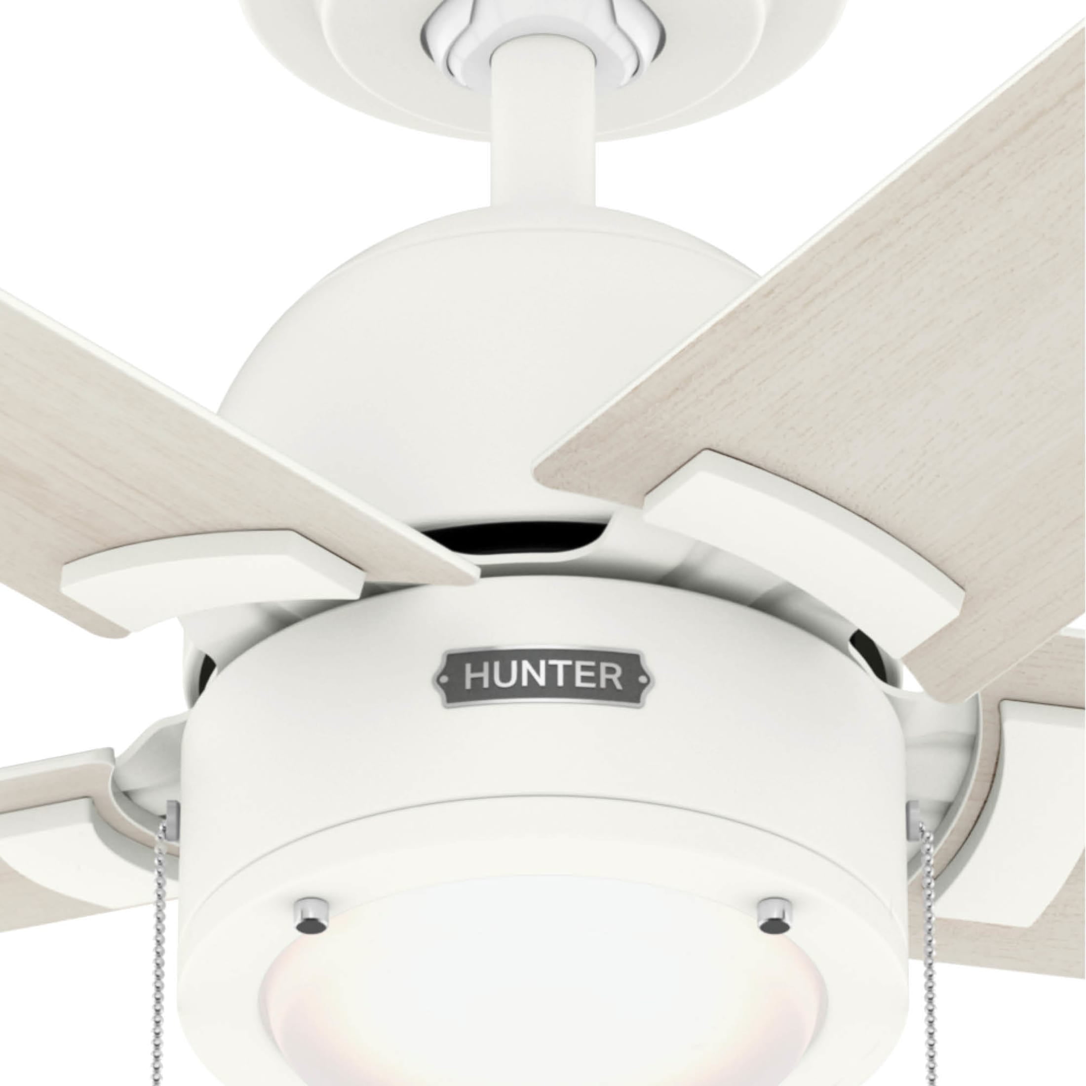 Hunter - Erling Indoor Ceiling Fan With Light, 44-inch, Matte White, Casual-style, 3-speed WhisperWind Motor, 51708, for Living Rooms, Bedrooms - Image 4