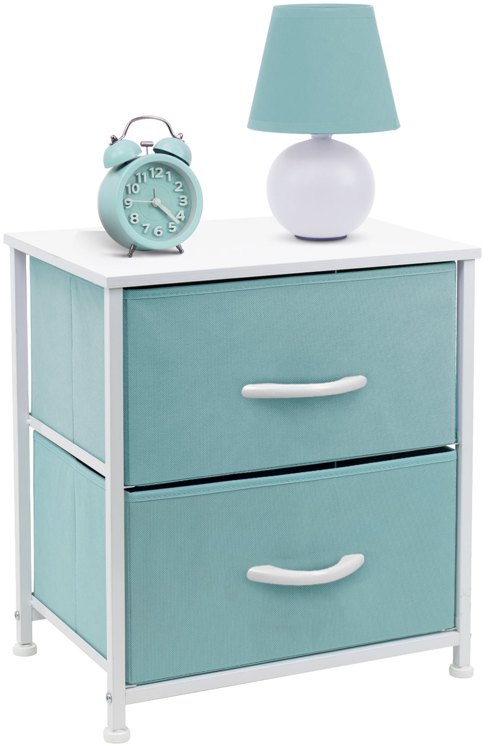 Sorbus Aqua 2-Drawer Nightstand Chest Dresser, Aqua, 11.8"L x 15.75"W x 22.2"H - Image 10
