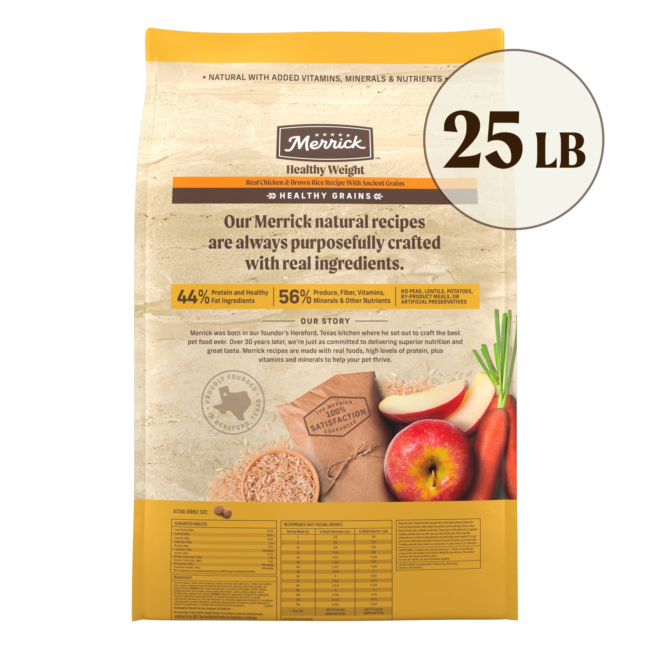 Merrick Healthy Grains Premium Adult Dry Dog Food, Wholesome And Natural Kibble, Healthy Weight Recipe, 25.0 lb. Bag - Image 5