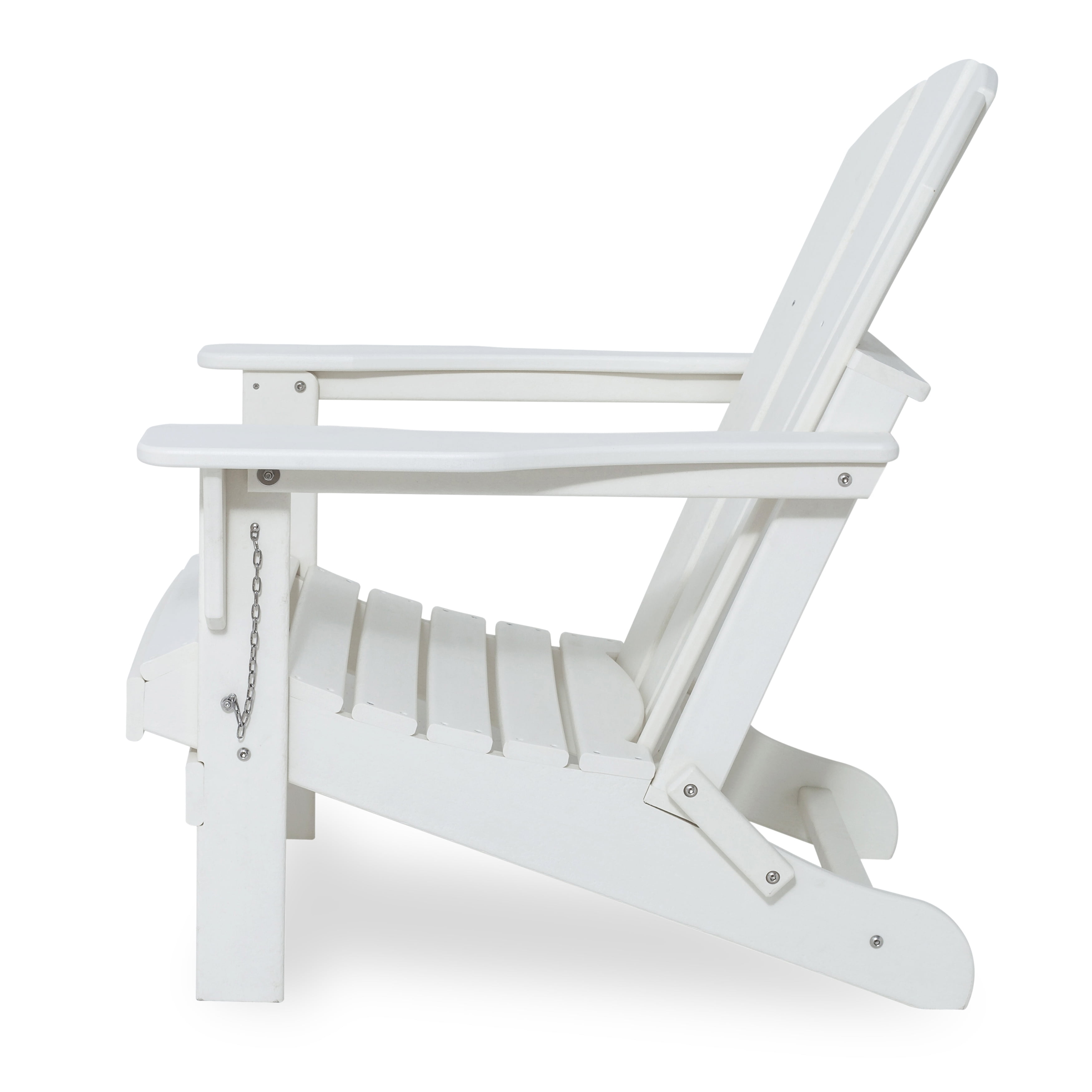Braxton Folding Plastic Adirondack Chair, White - Image 3