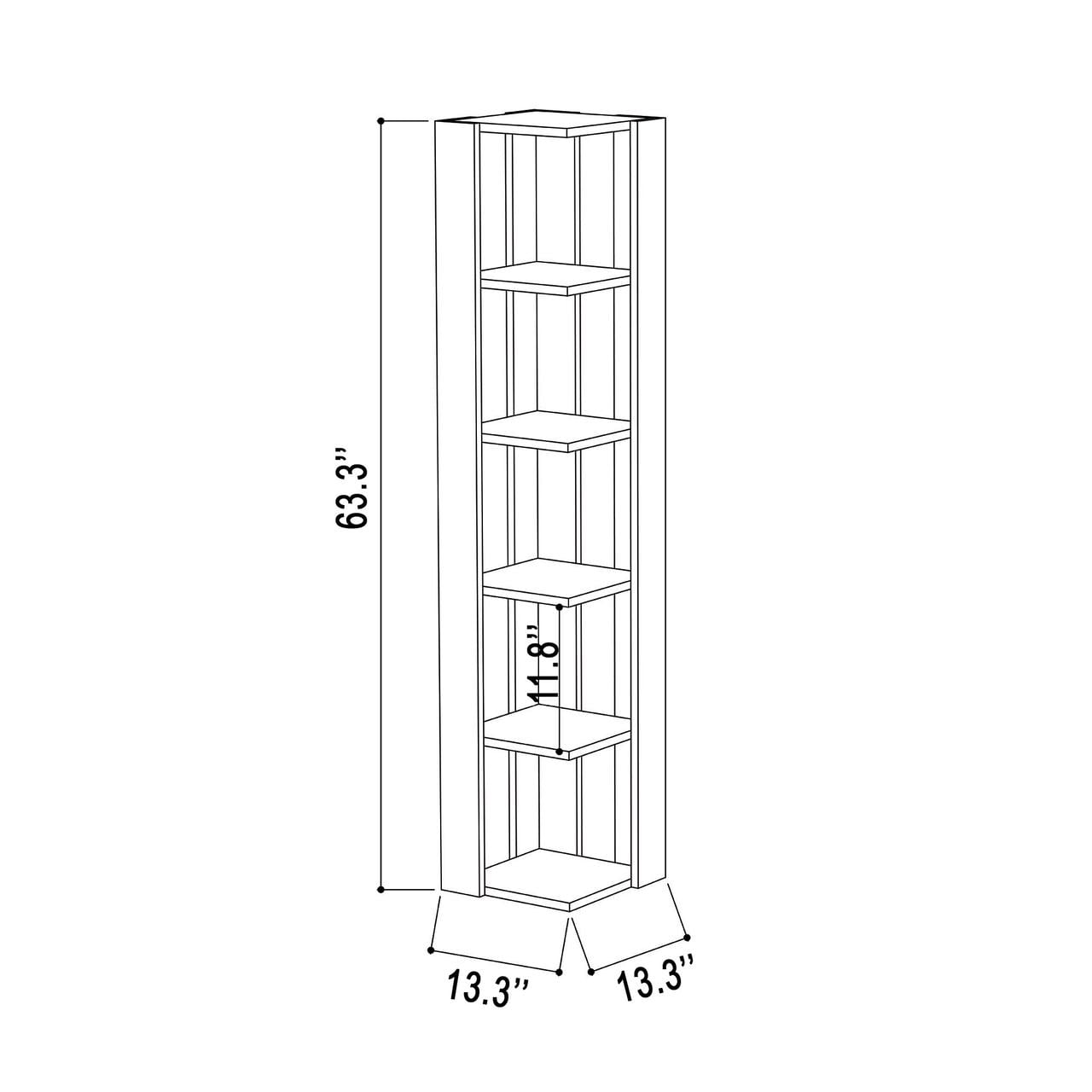 Ada Home Decor Bruce Multiple Tier Open Shelf Modern Bookcase, White - Image 3