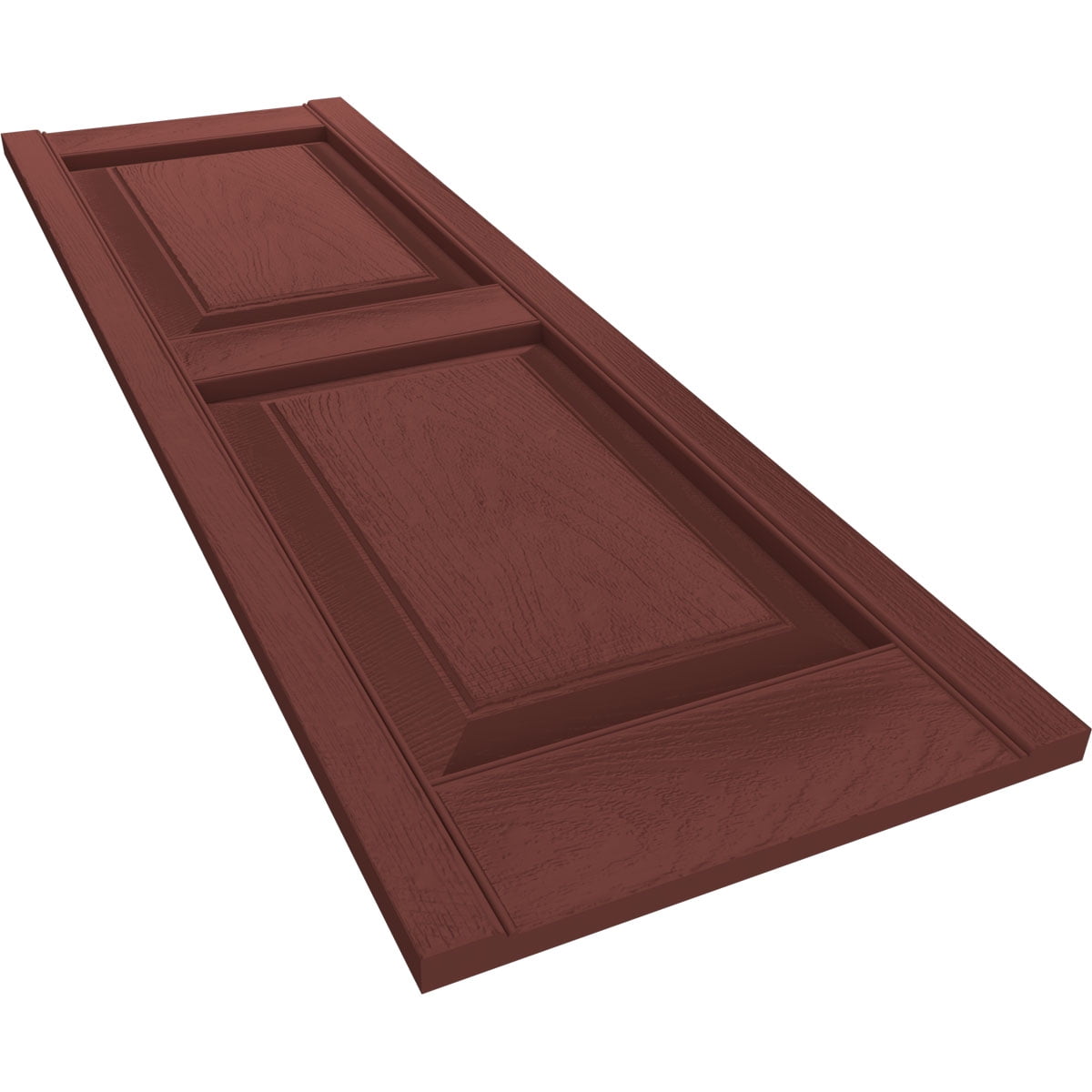 14 1/2"W x 50"H Lifetime Vinyl, TailorMade Two Equal Panels, Raised Panel Shutters, Burgundy Red - Image 4