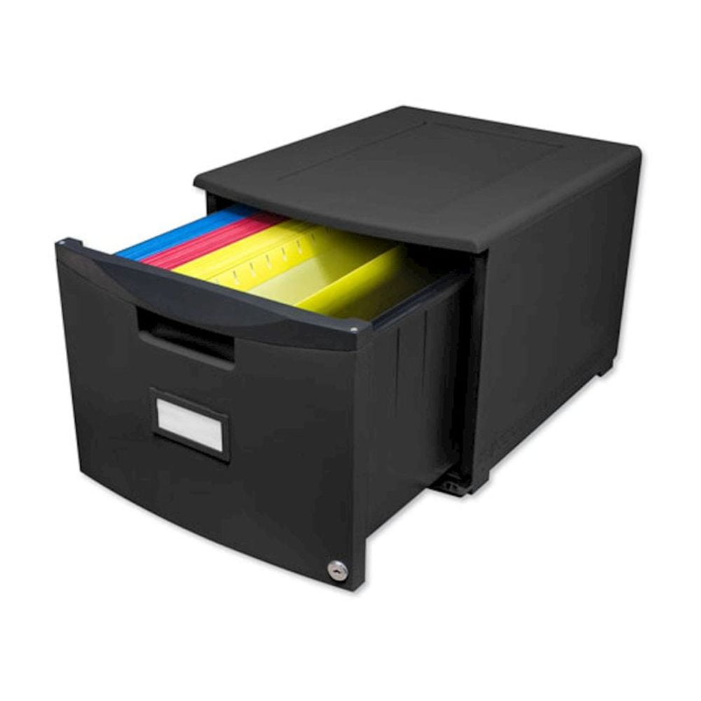 Storex Single-Drawer Mobile Filing Cabinet, 1 Legal/Letter-Size File Drawer, Black, 14.75" x 18.25" x 12.75" - Image 8