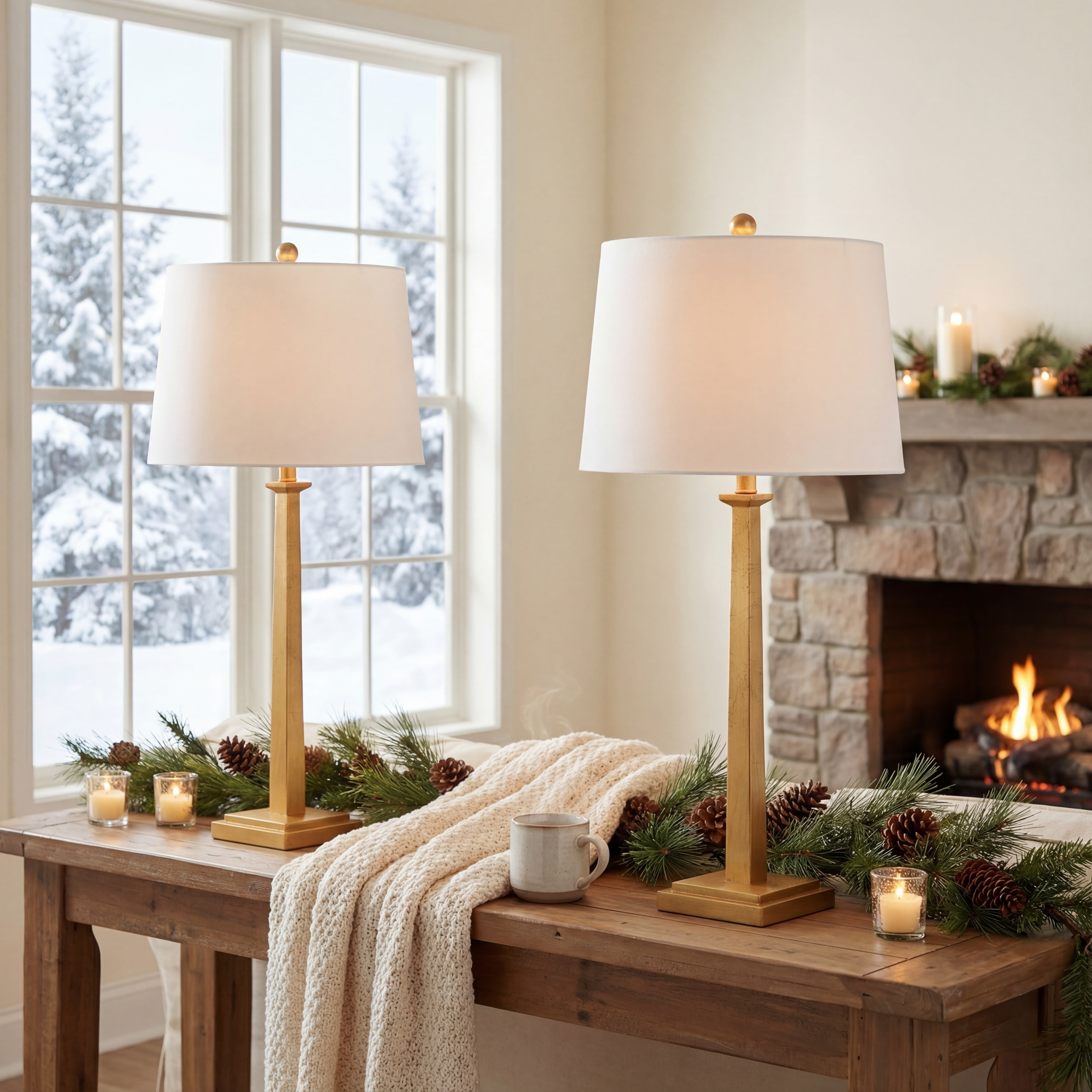 SAFAVIEH Andino Modern 31.5 In. High Table Lamp, Gold, Set of 2 - Image 7