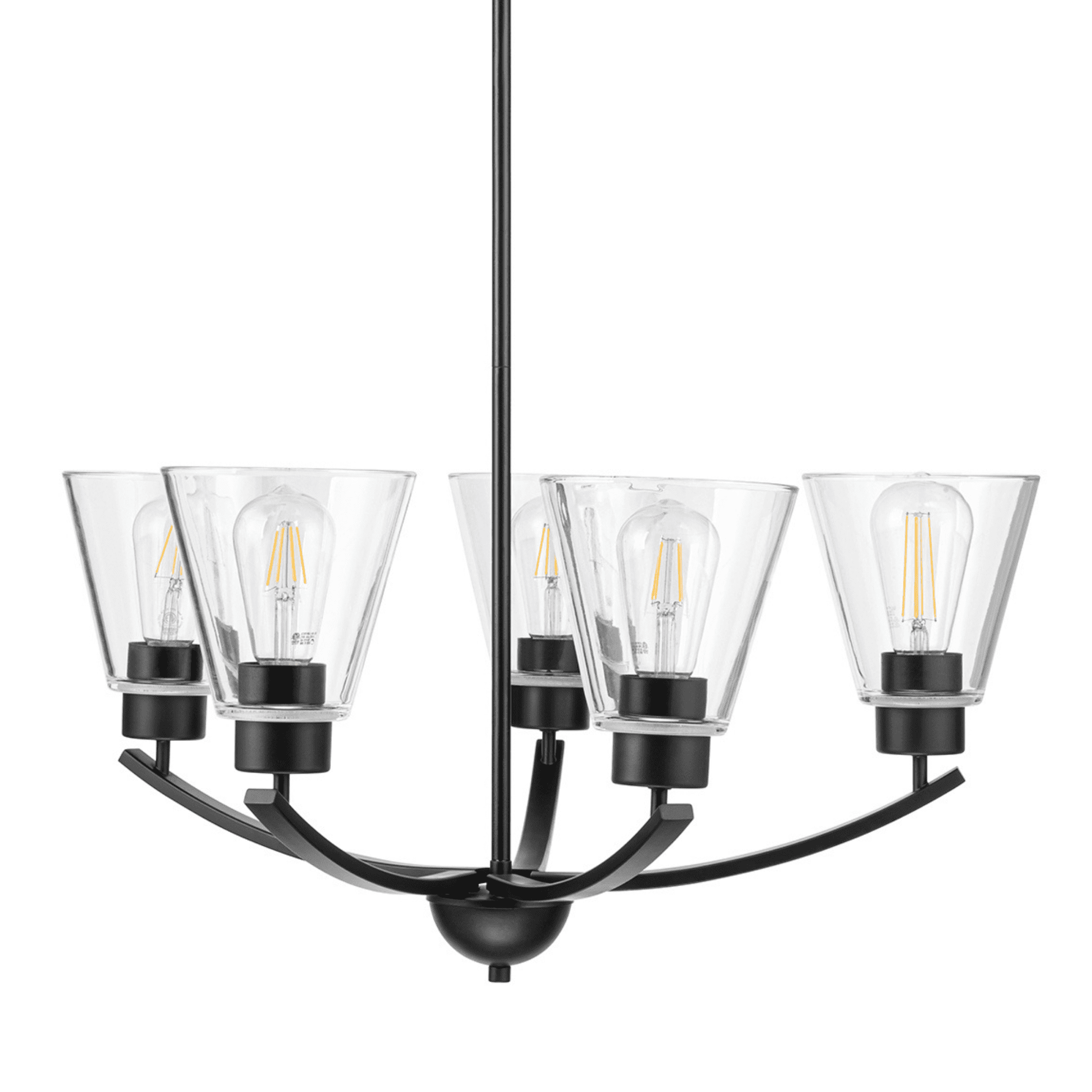 Prominence Home Fairendale Matte Black 5-Light Chandelier with Clear Glass - Image 6