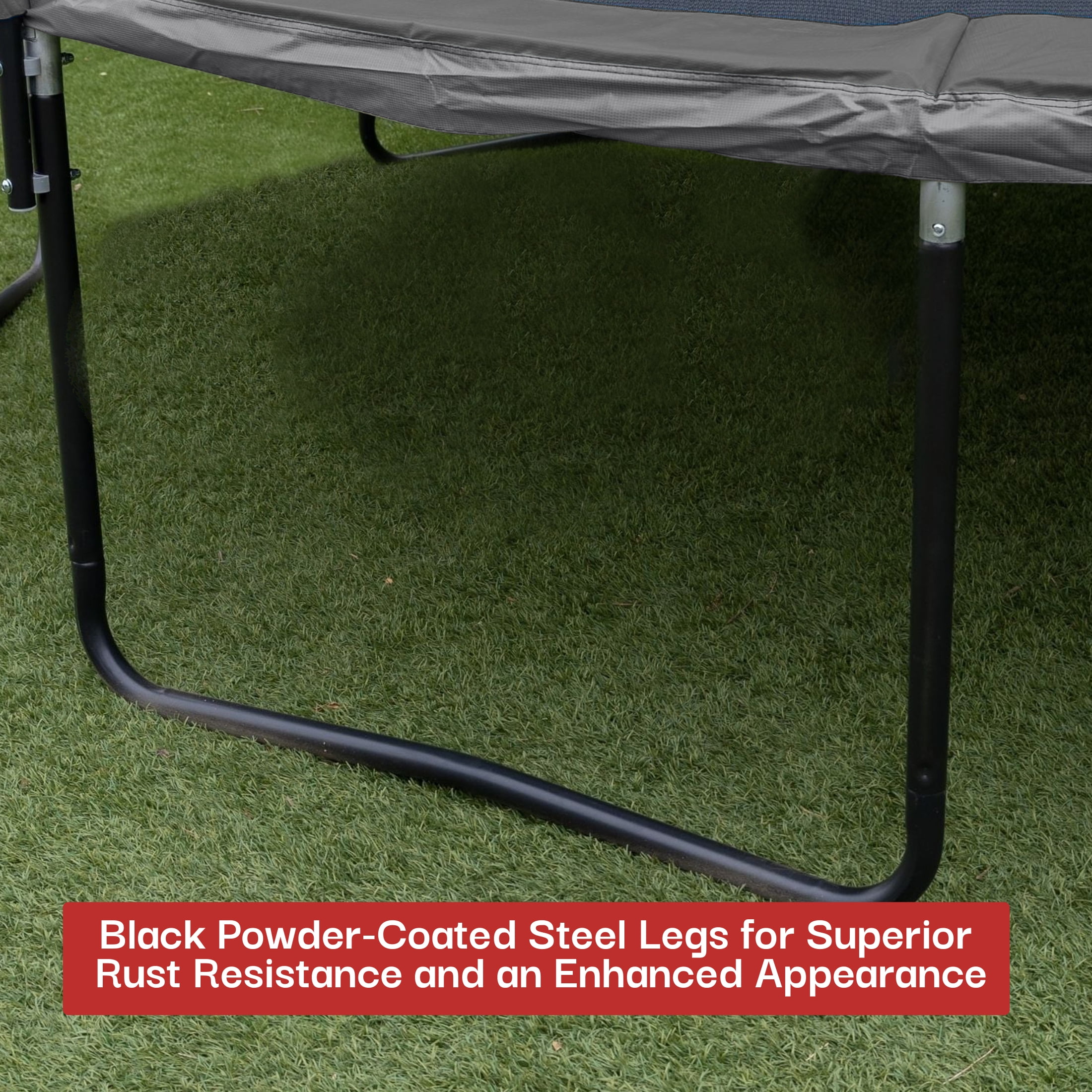 Bounce Pro 14ft Multiplay Trampoline & Enclosure Combo Set with Basketball, Electron Shooter Game, Flash Light Zone Features, Painted Legs & Phone Pouch - Image 11