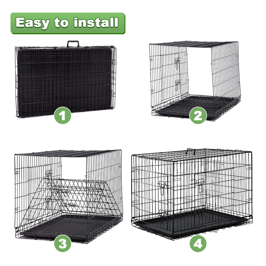 BestPet Folding Dog Crate with Divider and Tray, 42"L - Image 5