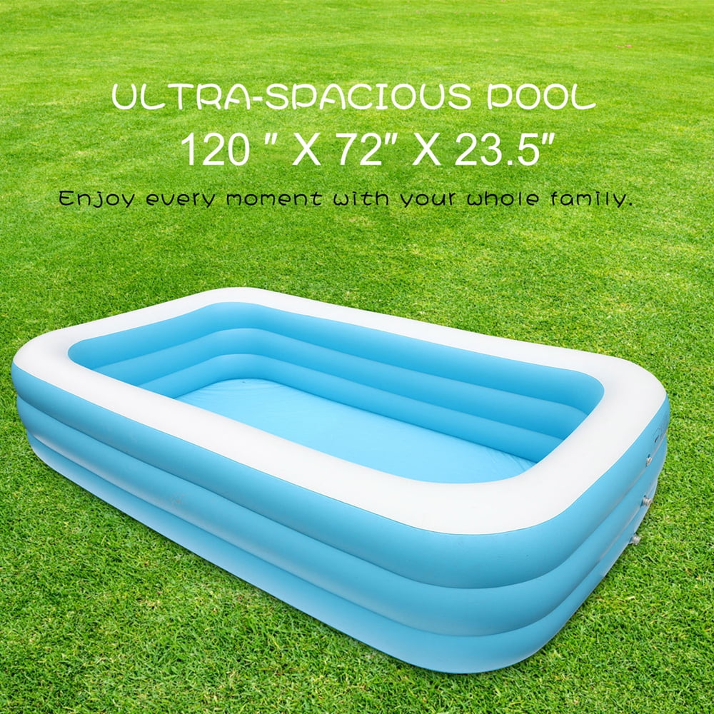 Rectangular Inflatable Pool Sturdy Blow Up Pool for Kids, Adults, Family, 9.84 x 6 x 1.97 ft - Image 5