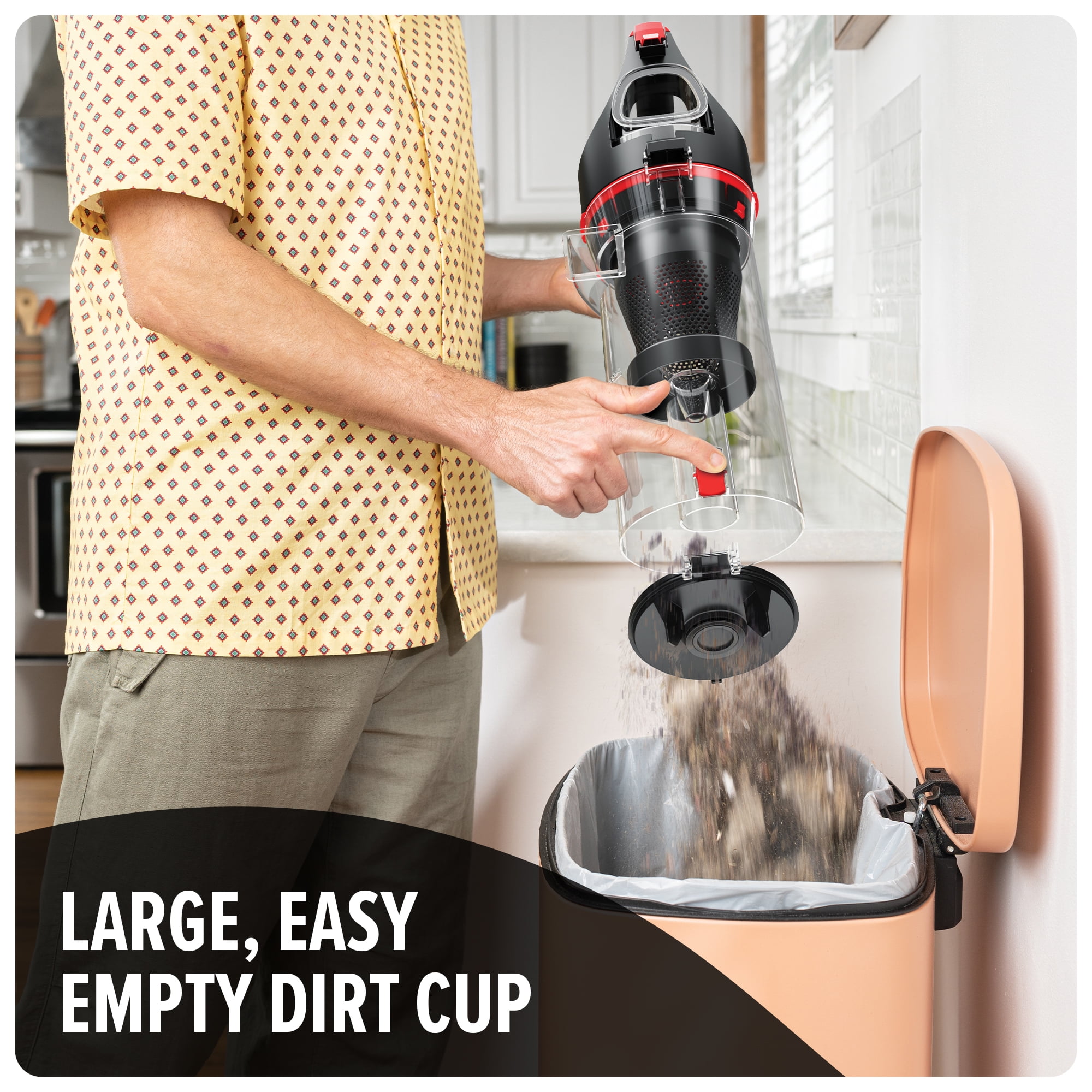 Dirt Devil Bagless Upright Vacuum Cleaner, Multi-Surface+, Pet Friendly, Lightweight, Extension Wand, Dusting Brush, Turbo & Crevice Tool, UD76210V, Red - Image 4