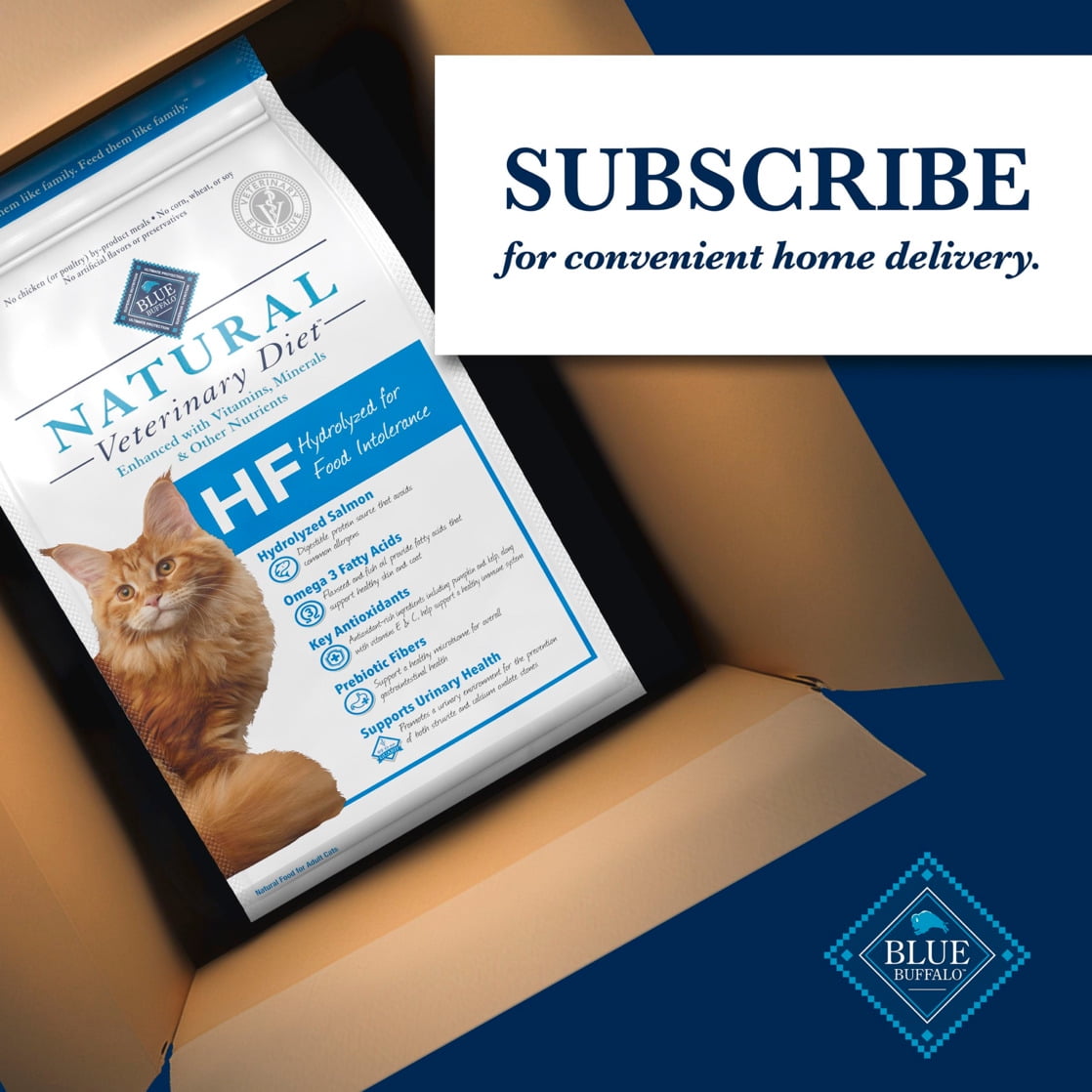 Blue Buffalo Natural Veterinary Diet HF Hydrolyzed Food Intolerance Dry Cat Food, Salmon - Image 2