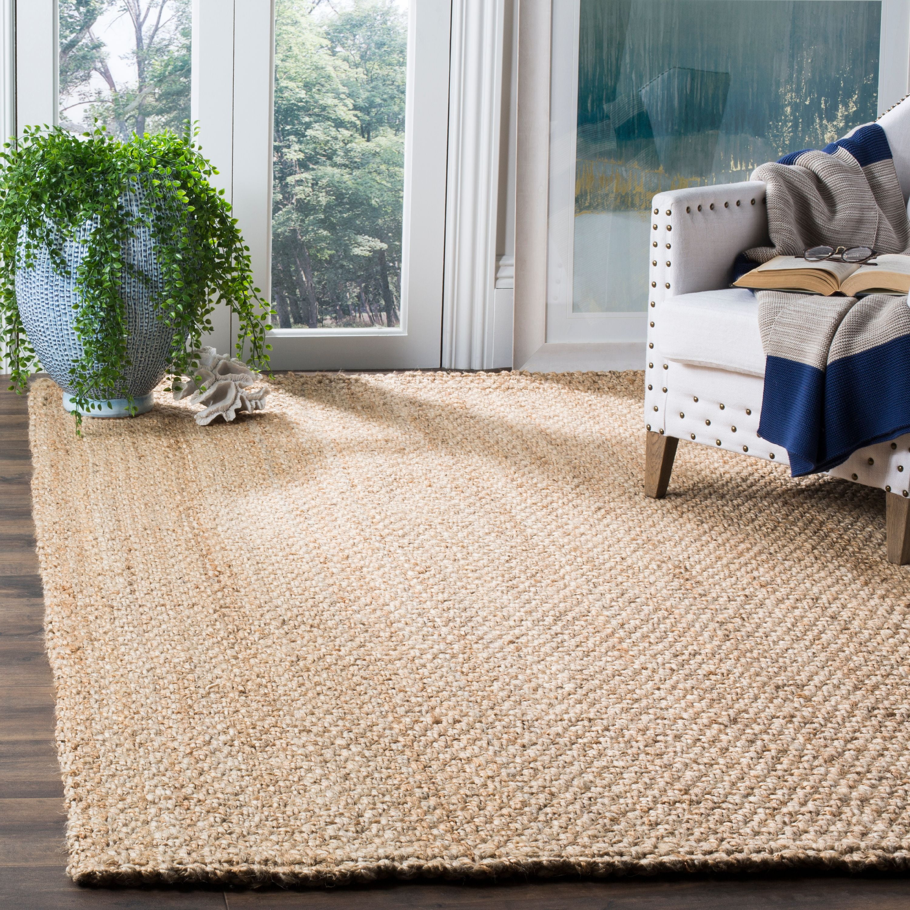 SAFAVIEH Natural Fiber Malcolm Braided Jute Area Rug, Natural, 5' x 8' - Image 2