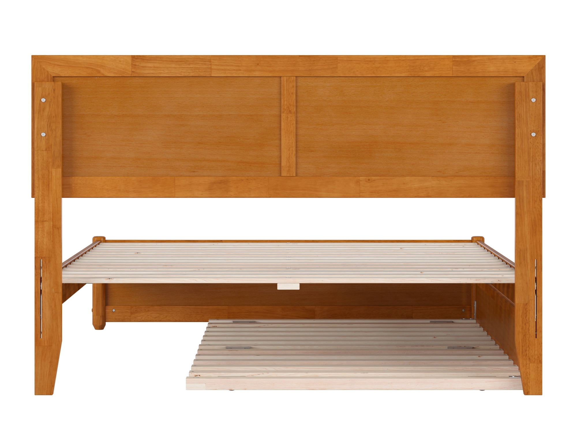 AFI Lylah Full Wood Platform Bed with Panel Footboard and Twin Trundle, Light Toffee - Image 14