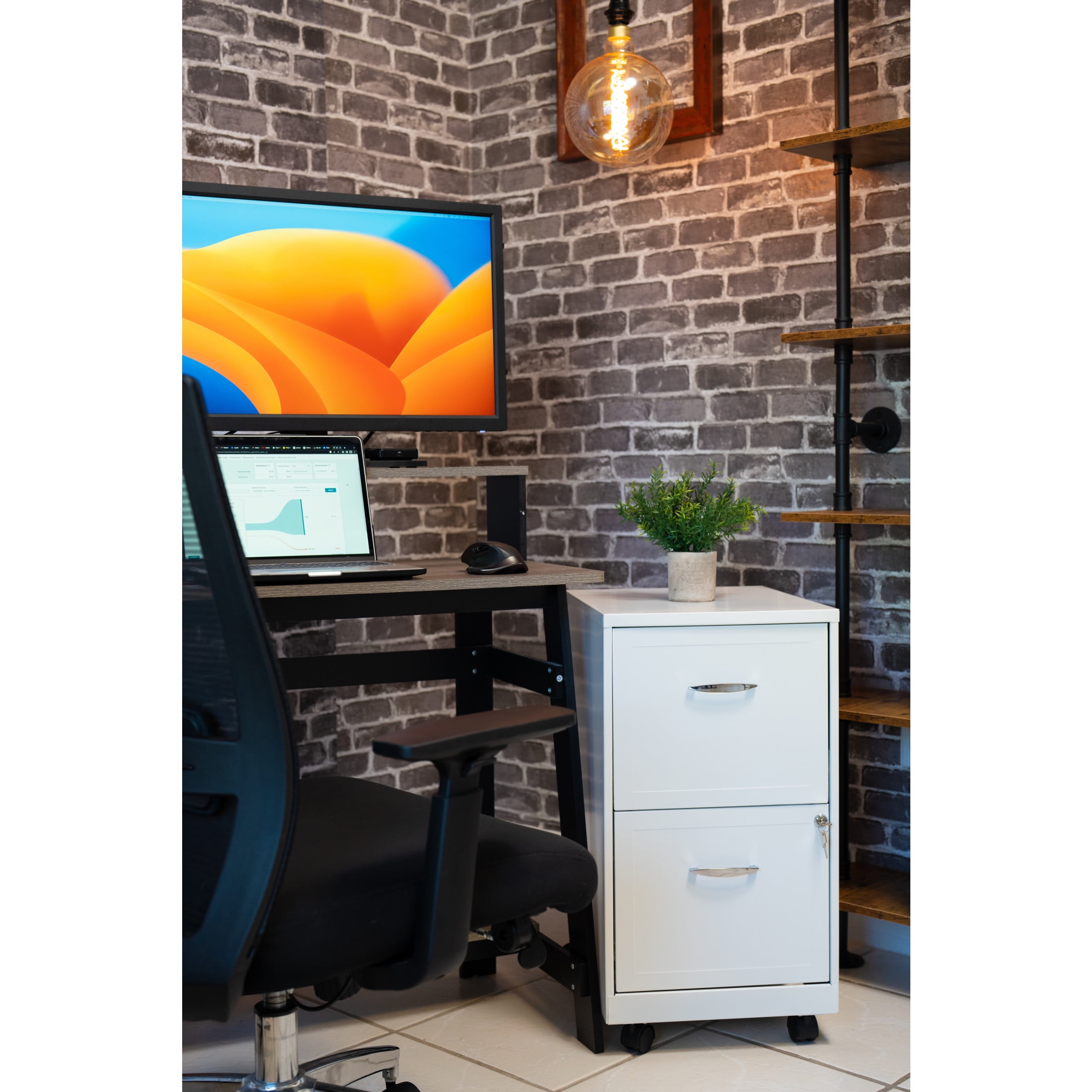 Space Solutions 18" Deep 2 Drawer Mobile Letter Width Vertical File Cabinet, White - Image 15