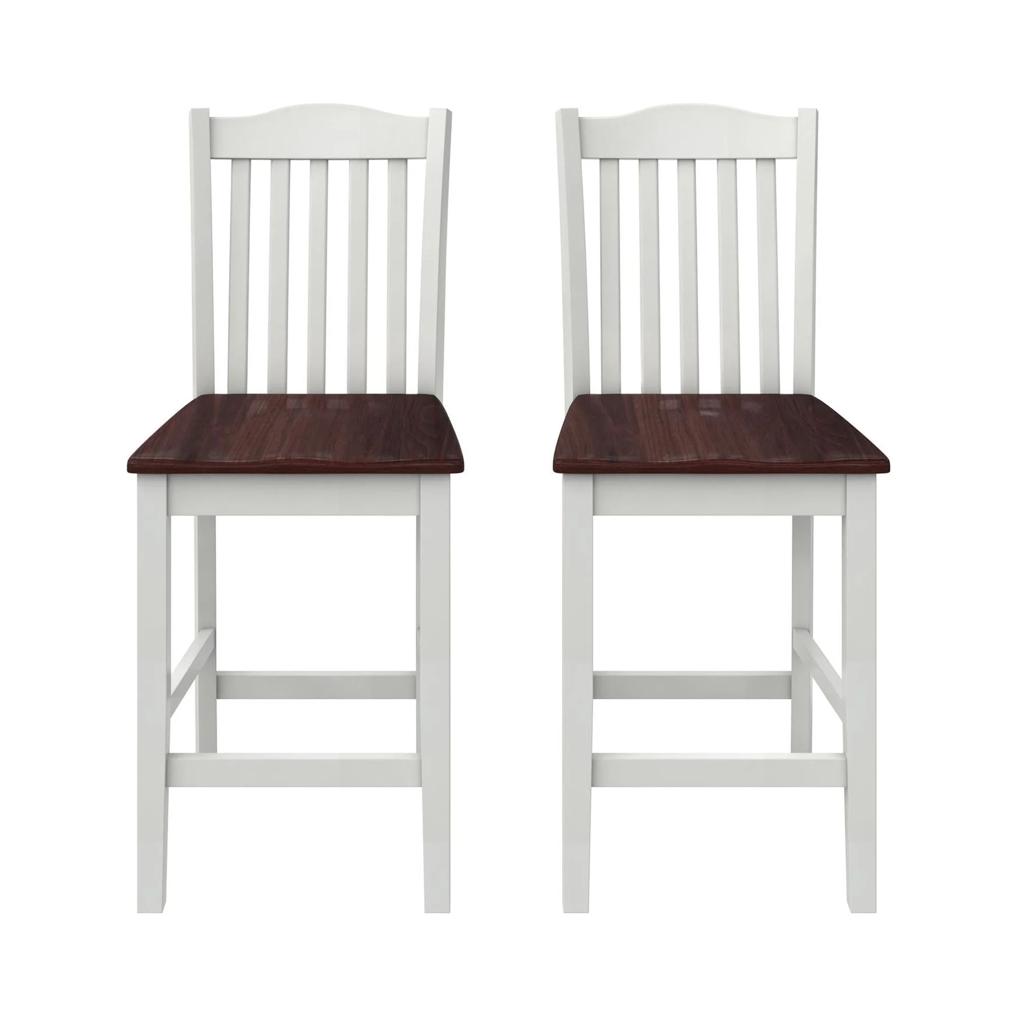 DHP Shiloh 3-Piece Counter Height Dining Set, Rustic Mahogany/White - Image 2