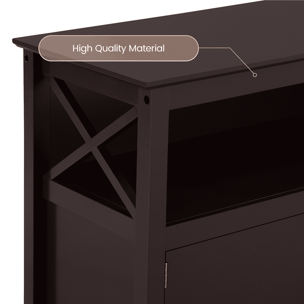 Renwick X-Shape Wood TV Stand for TVs up to 50 in,Espresso - Image 5