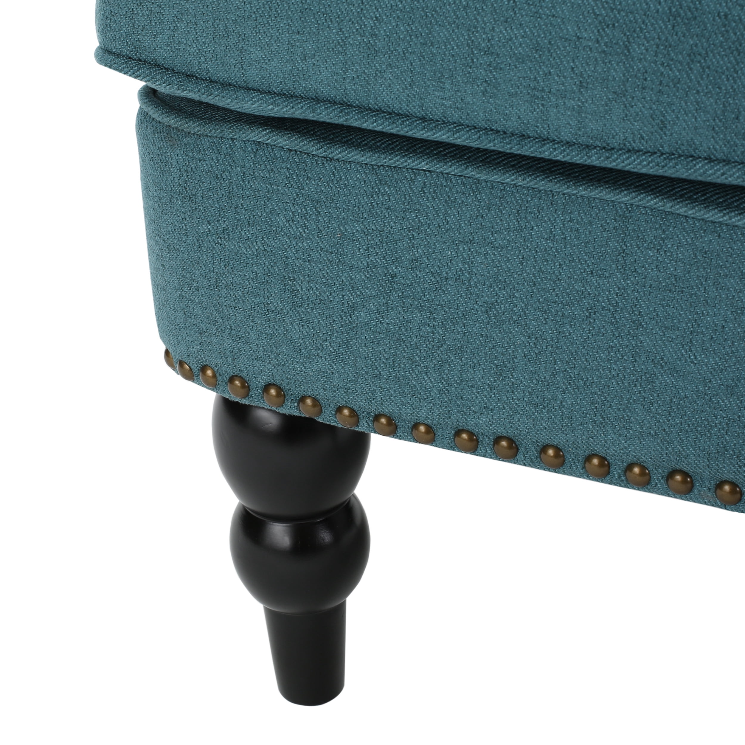 Noble House Madrid Dark Teal Fabric Club Chair, Blue - Image 4