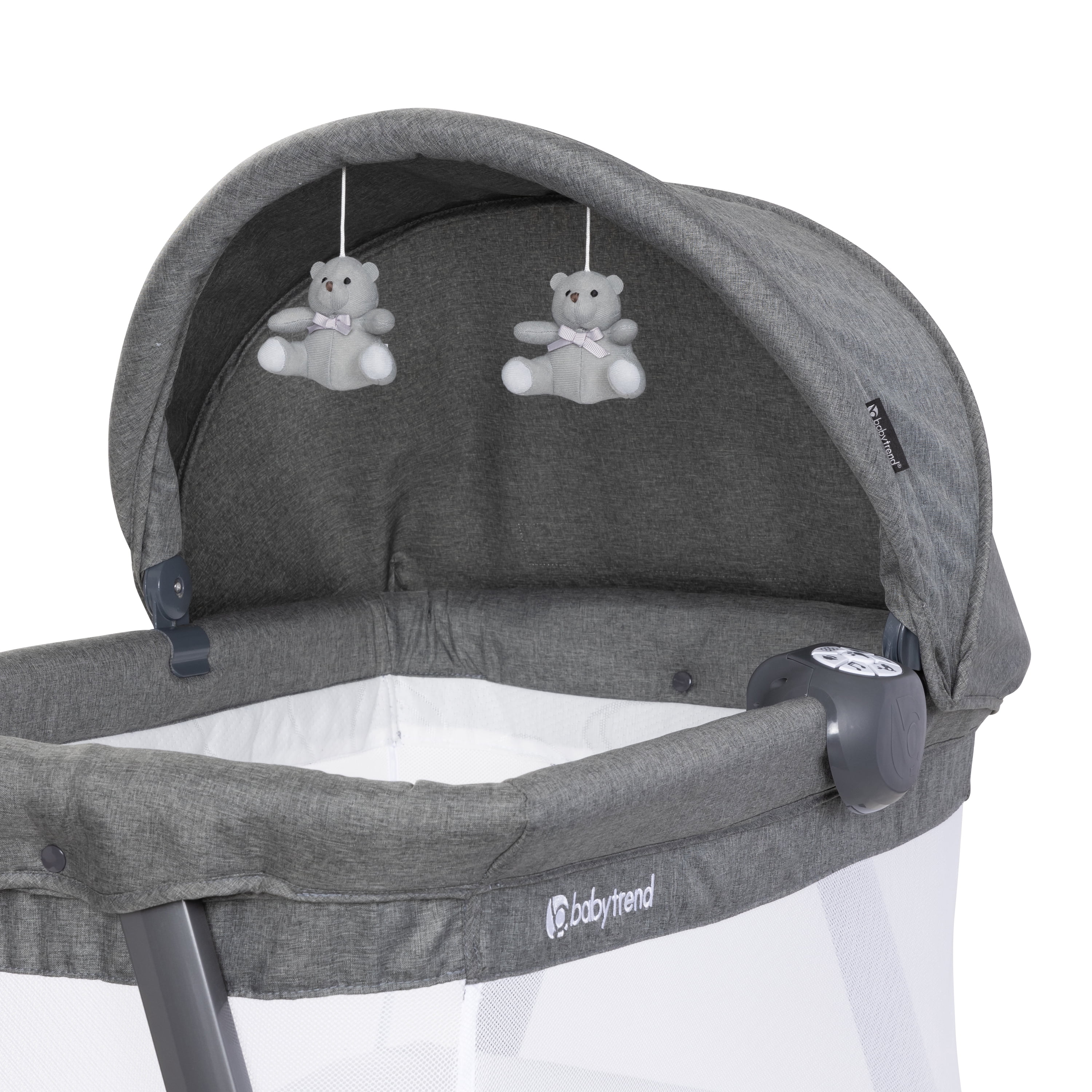 Baby Trend Lil Snooze Large Bassinet PLUS (With Canopy, Hang Toys, Vibrations, Melodies) - Image 3