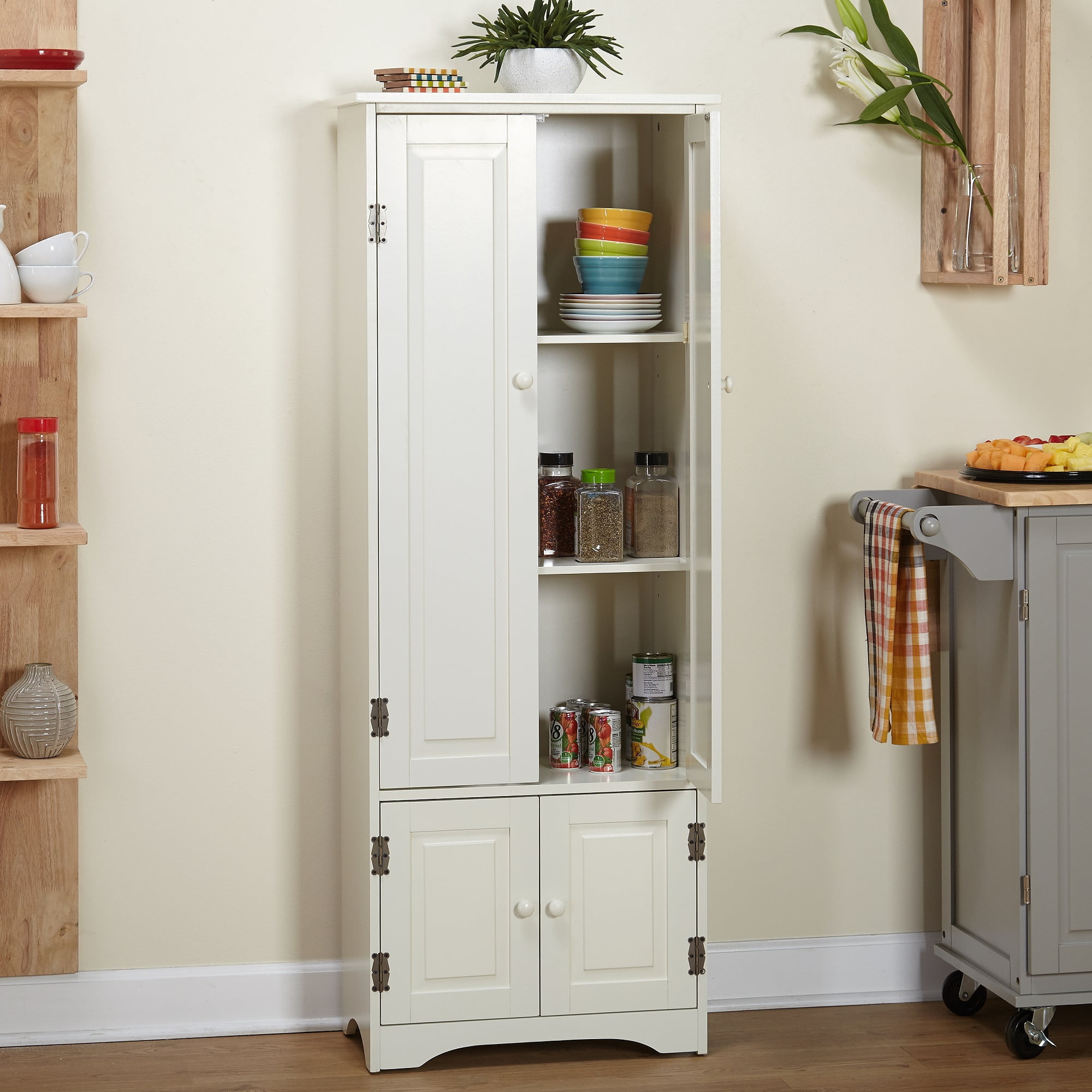 Simple Living Aston Modern Farmhouse Extra-Tall Cabinet Antique White - Image 4