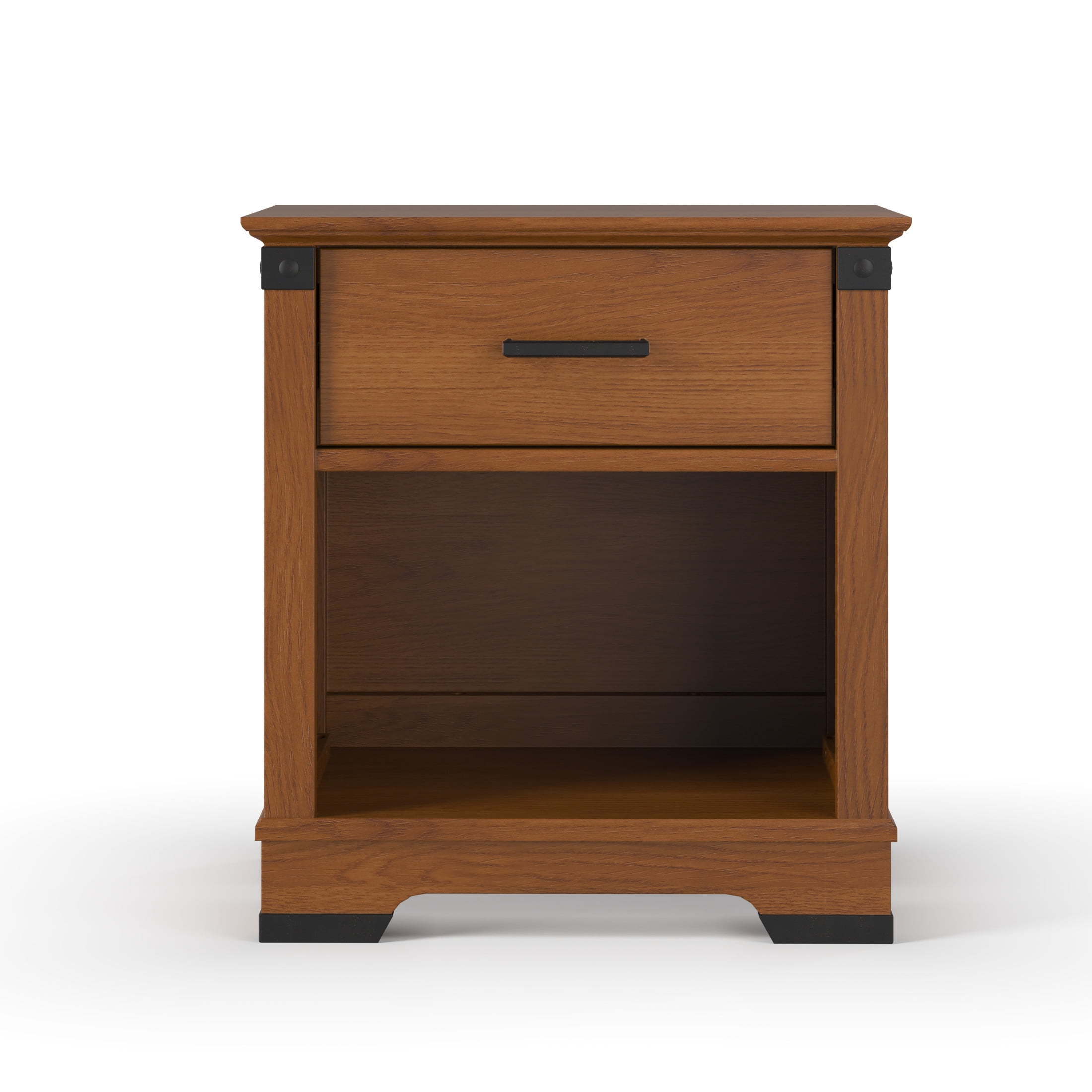 Child Craft Redmond Nightstand with Drawer & Cabinet Storage, Pine Wood Construction, Coach Cherry - Image 4