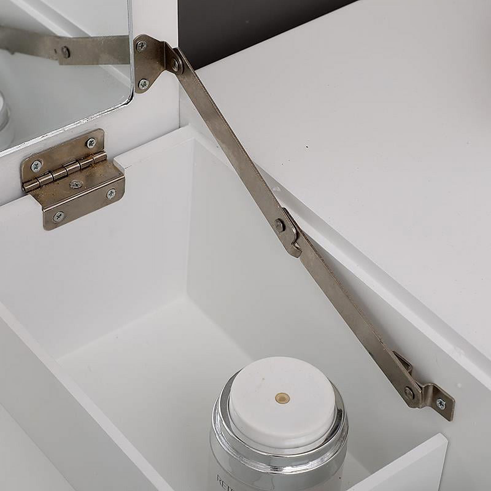 Ktaxon Vanity Set,Flip-top Mirror Dressing Table Makeup Vanity Table Writing Desk with 2 Drawers and Stool, White - Image 3