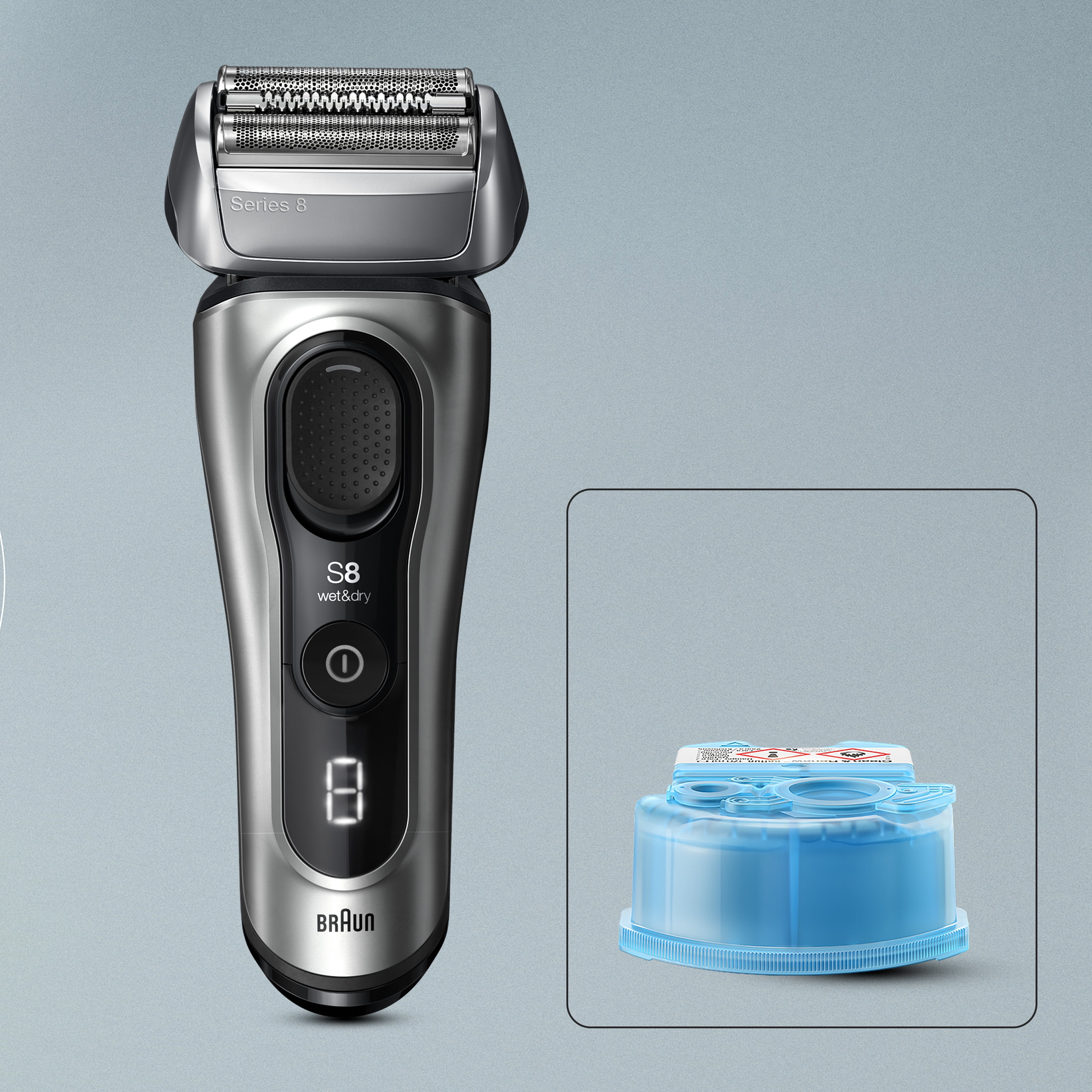 Braun Series 8 Electric Shaver for Men, 5in1 SmartCare Center, Powercase, 8577cc Galvano Silver - Image 10