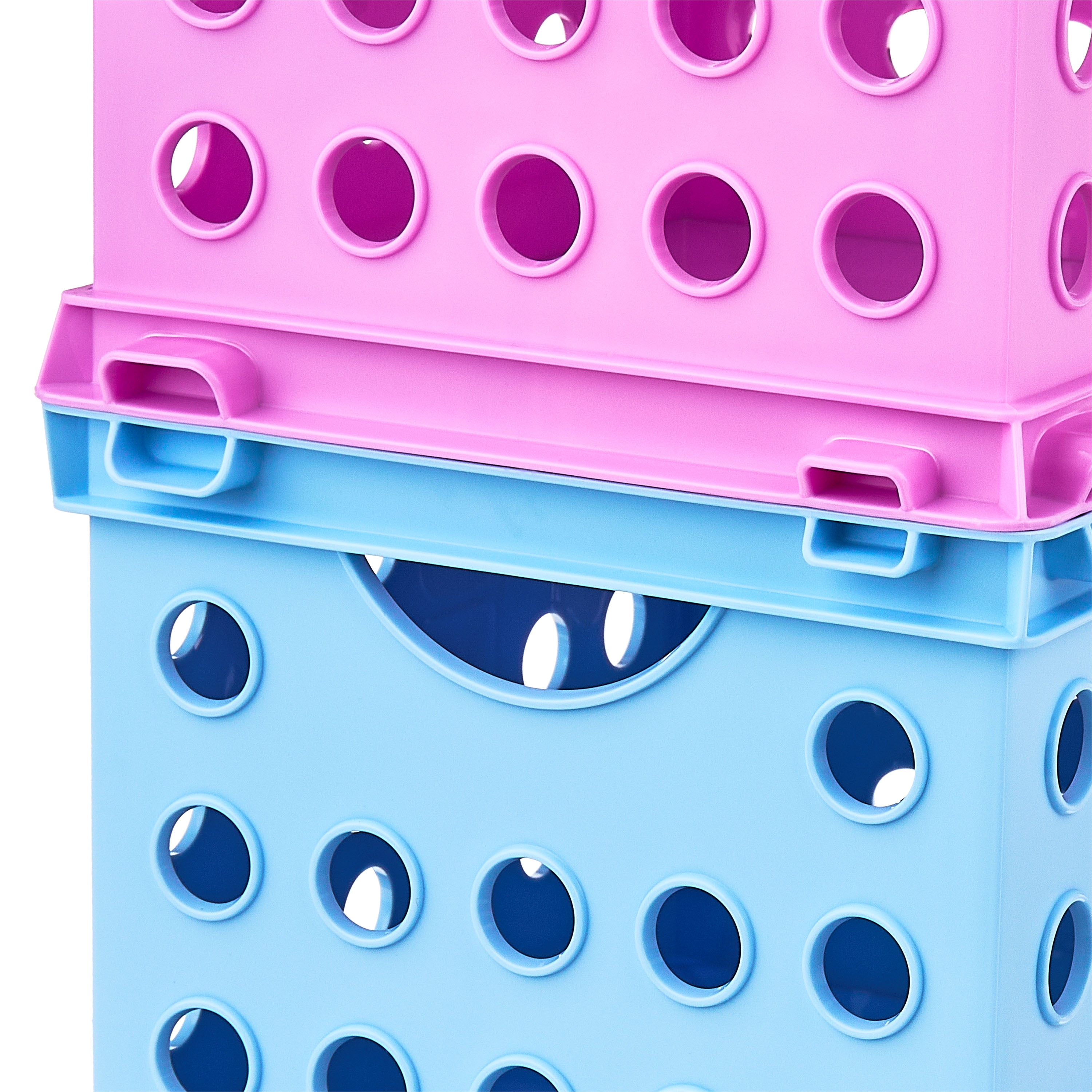 (12 pack) Pen+Gear Plastic Mini Crate, Modular Desktop Storage Box, Sky Blue, 12-Pack - Image 6