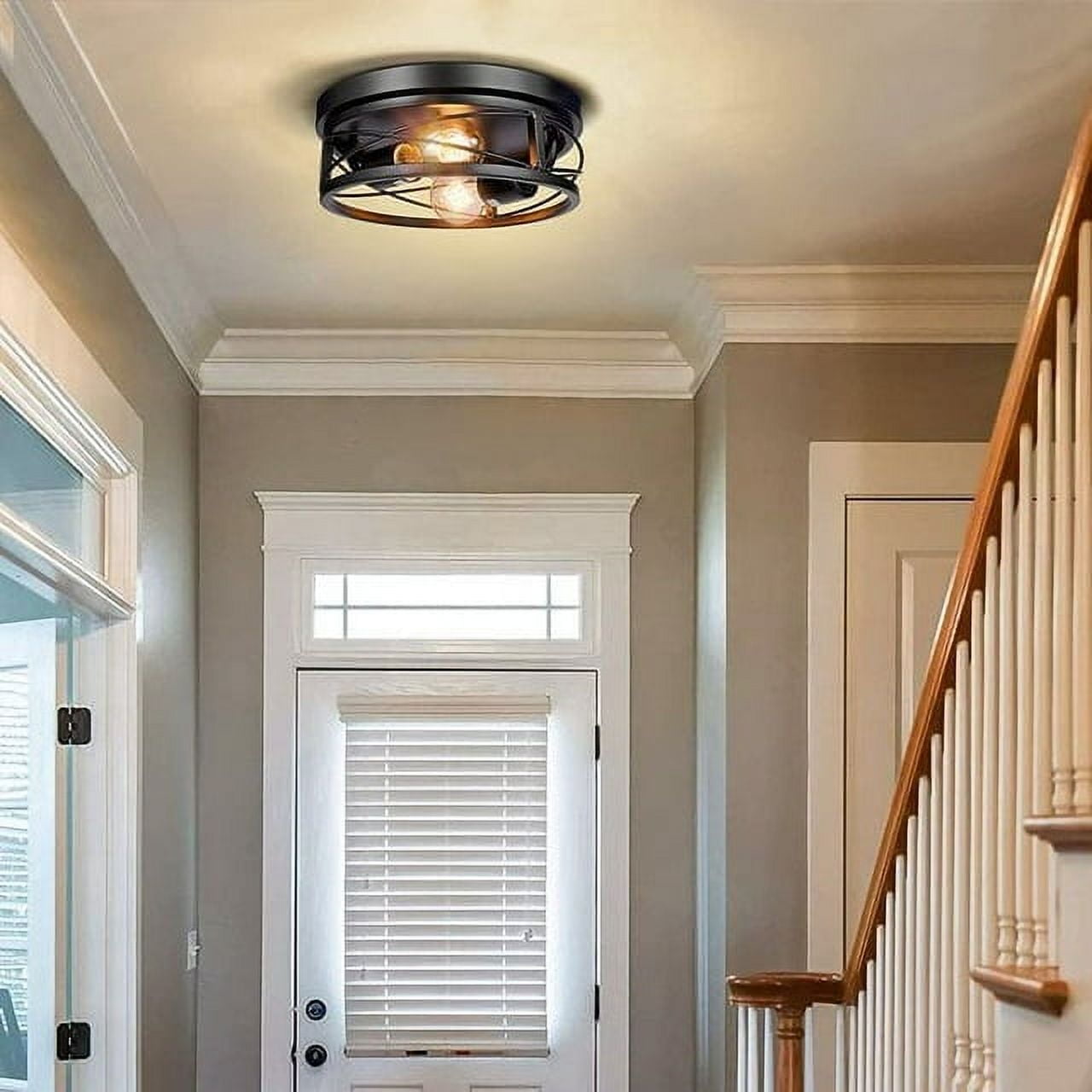 Flush Mount Ceiling Light Fixtures with 2 Bulbs Farmhouse Flush Mount Ceiling Light 2-Light Ceiling Lamps for Kitchen Bedrooms Foyer Hallways - Image 6