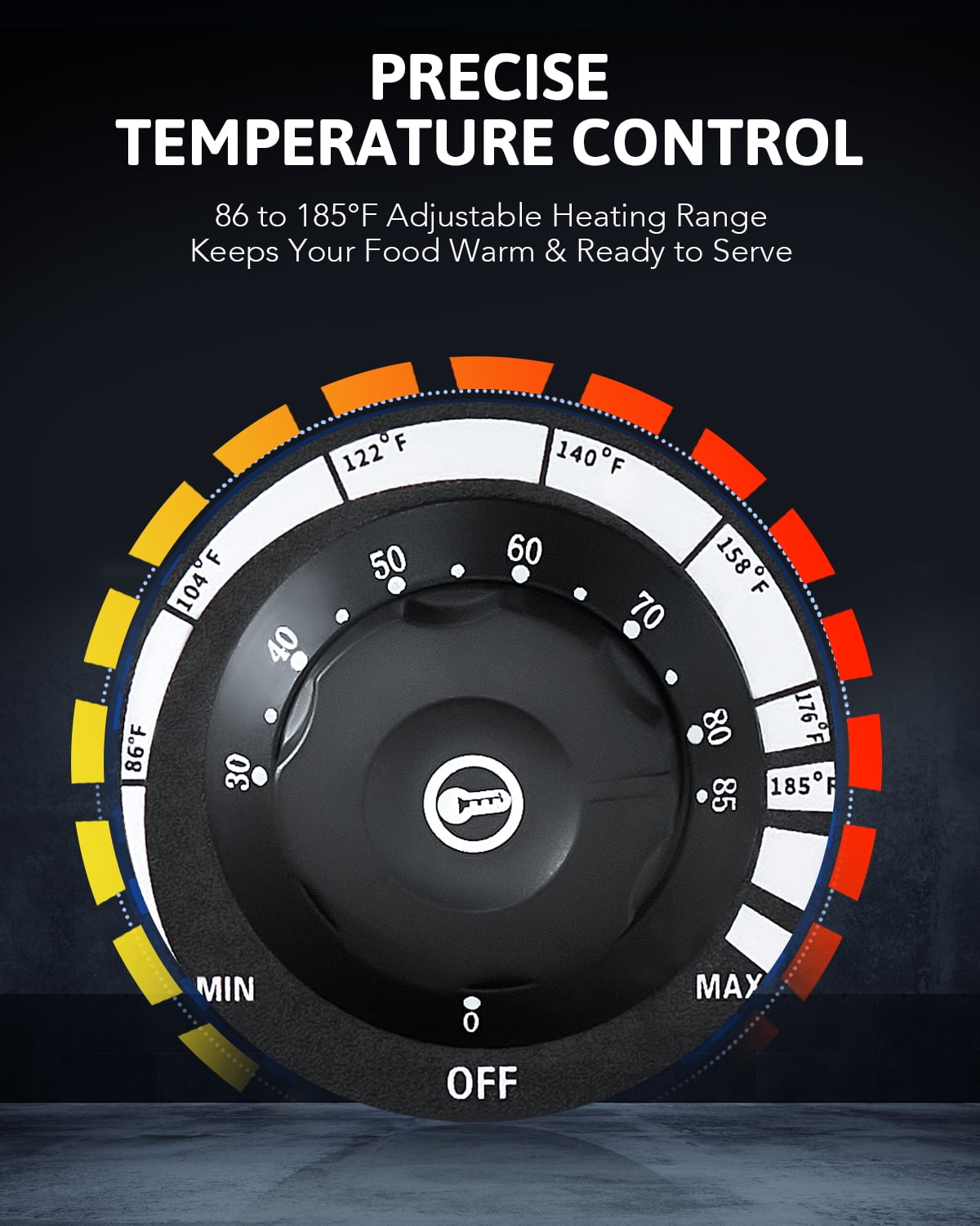 Wilprep Commercial Food Warmer,6 Pan Bain Marie Bain Marie Food Warmer with Glass Shield,Electric Countertop Food Warmer - Image 2