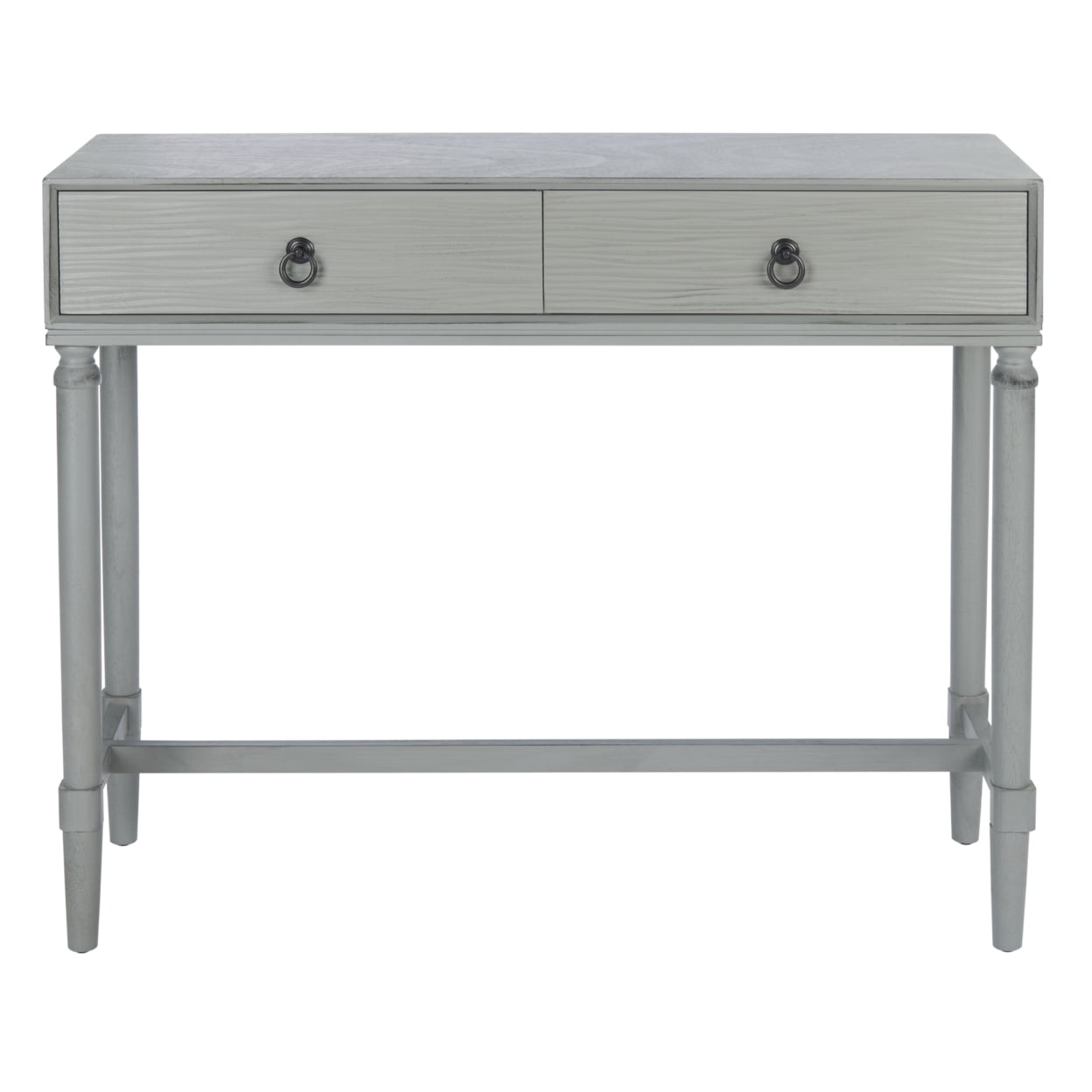 SAFAVIEH Aliyah Solid 2 Drawer Console Table, Distressed Grey - Image 7