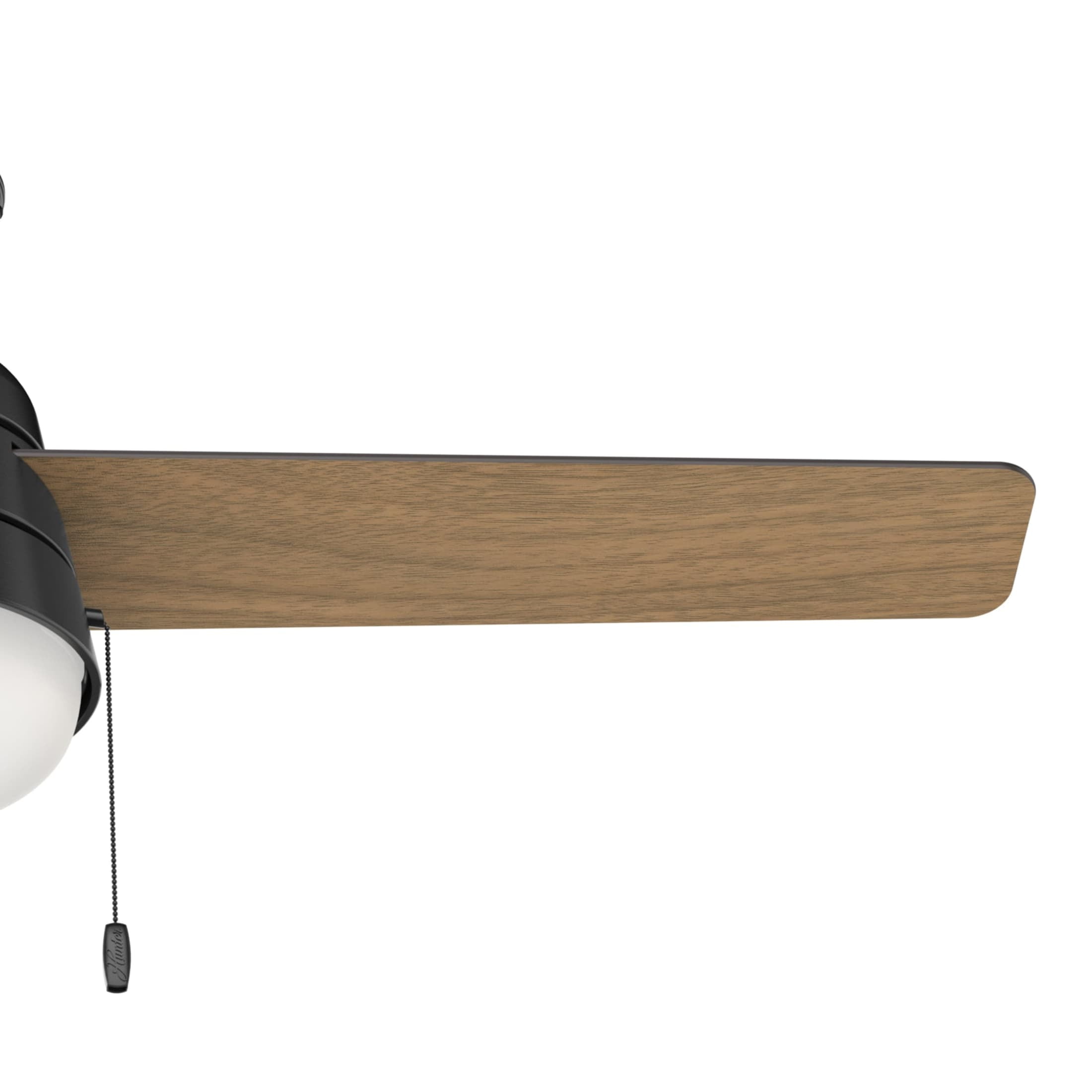 Hunter - Aker Indoor/Outdoor Ceiling Fan With Light, 52-inch, Matte Black, Casual-style, 3-speed WhisperWind Motor, 50386, for Porches, Bathrooms - Image 4