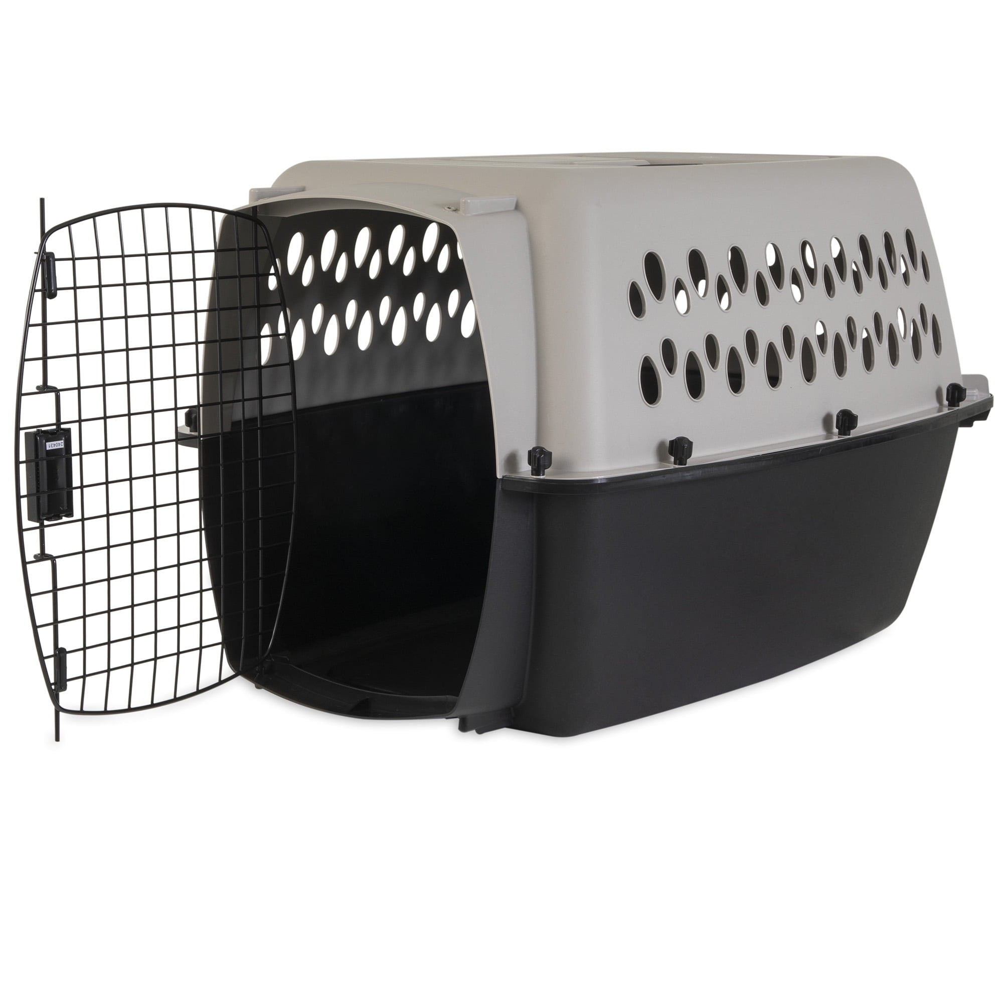 Vibrant Life Pet Portable Kennel for Dogs, Hard-Sided Travel Carrier, Durable, Metal Door, Black & Grey, For Pets 15-25 lbs, 26.2" L x 18.6" W x 16.5" H - Image 2