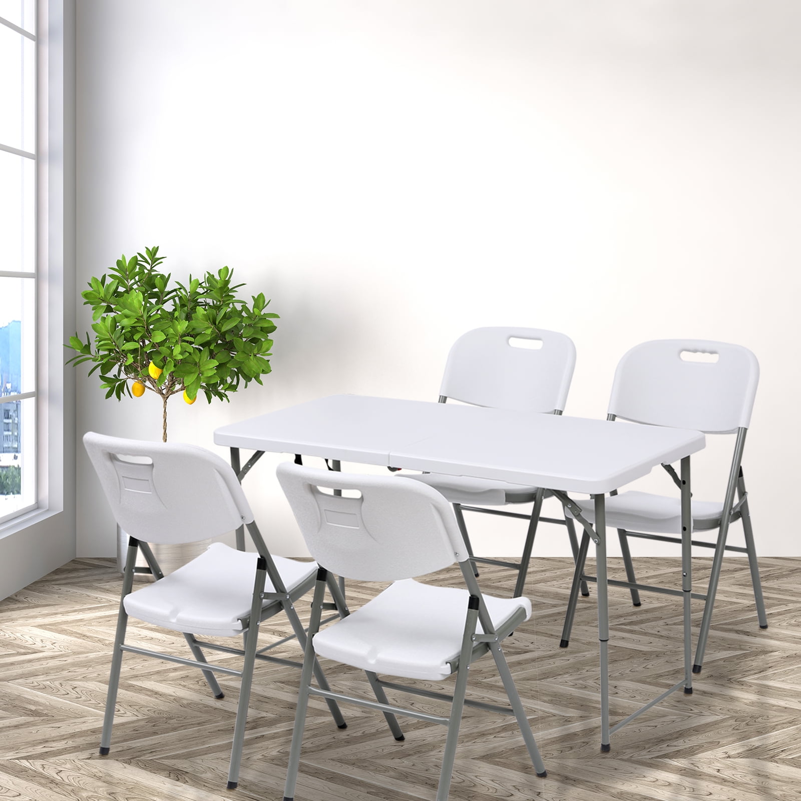 SUGIFT 4 Foot Folding Table White - Image 5