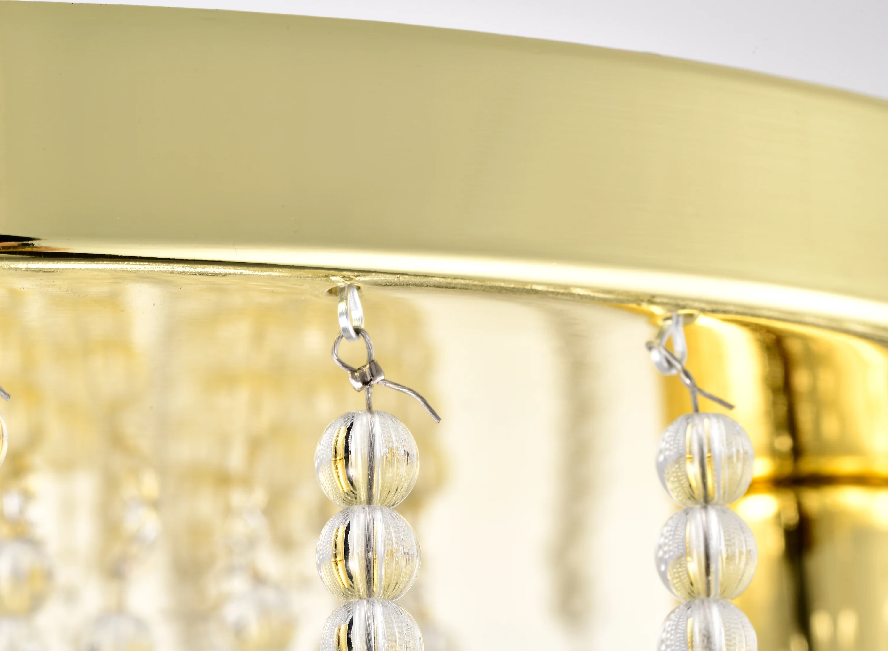 Gold Flush Mount Ceiling Light Fixtures Crystal Chandelier Modern 3-Light Light Fixture - Image 3