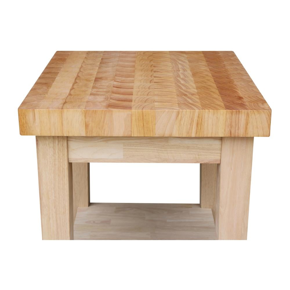 Solid Wood Kitchen Island Unfinished - Image 3