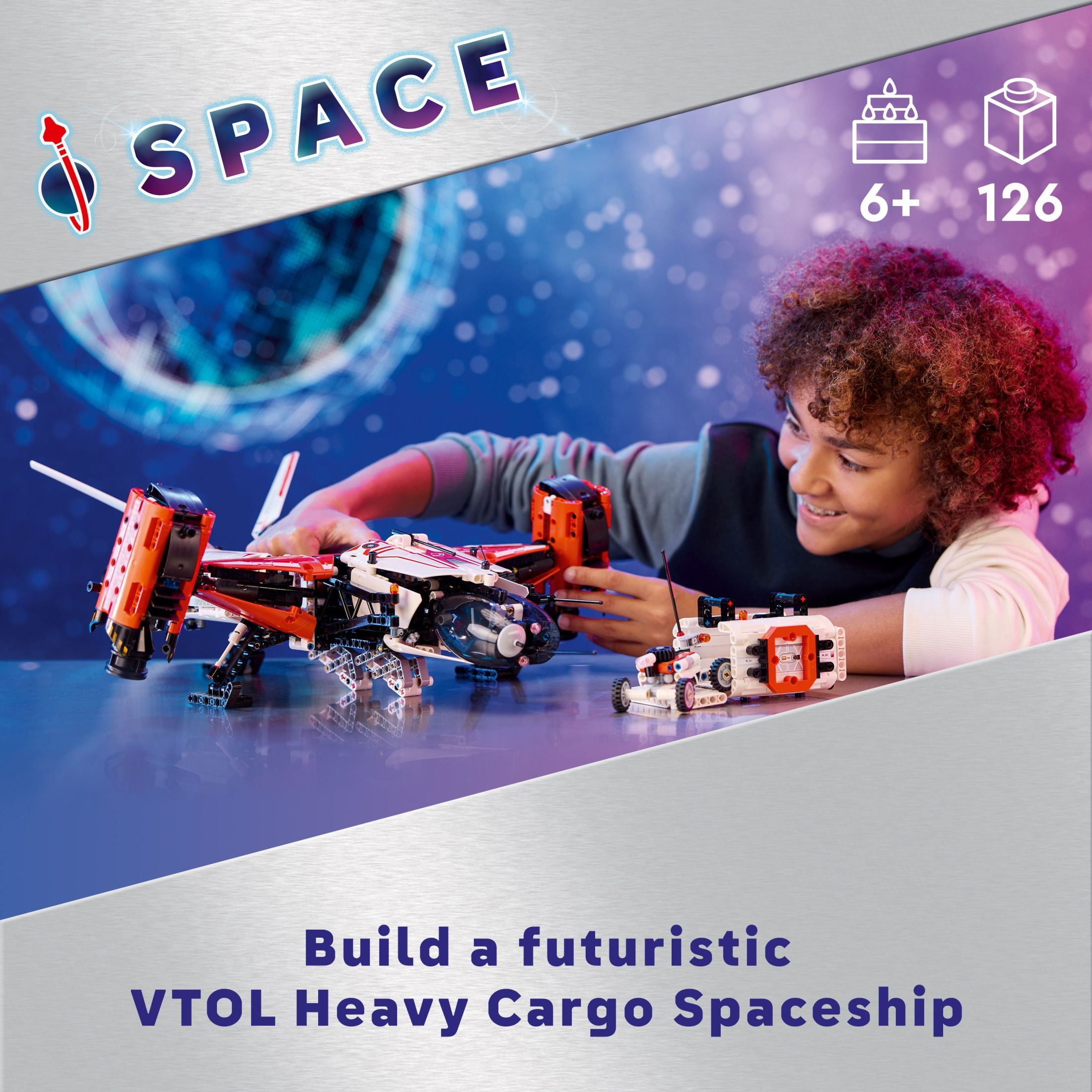 LEGO Technic VTOL Heavy Cargo Spaceship LT81, Space Gift Idea for Kids, Space Theme Toy, Vehicle Building Playset for Imaginative Play, Spaceship Toy for 10 Year Olds, 42181 - Image 5