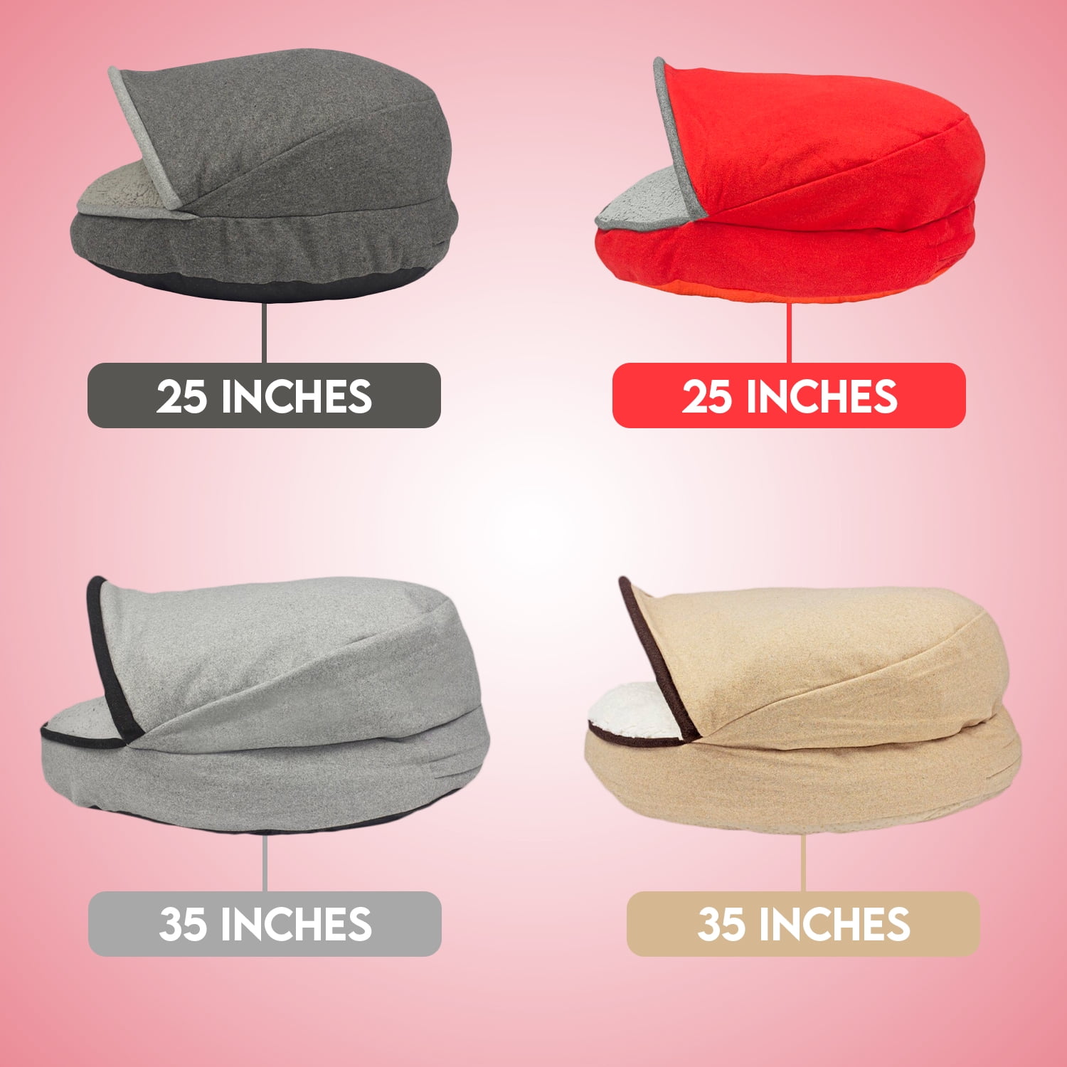 Precious Tails Plush Felt Sherpa Pet Cave Bed - Image 2