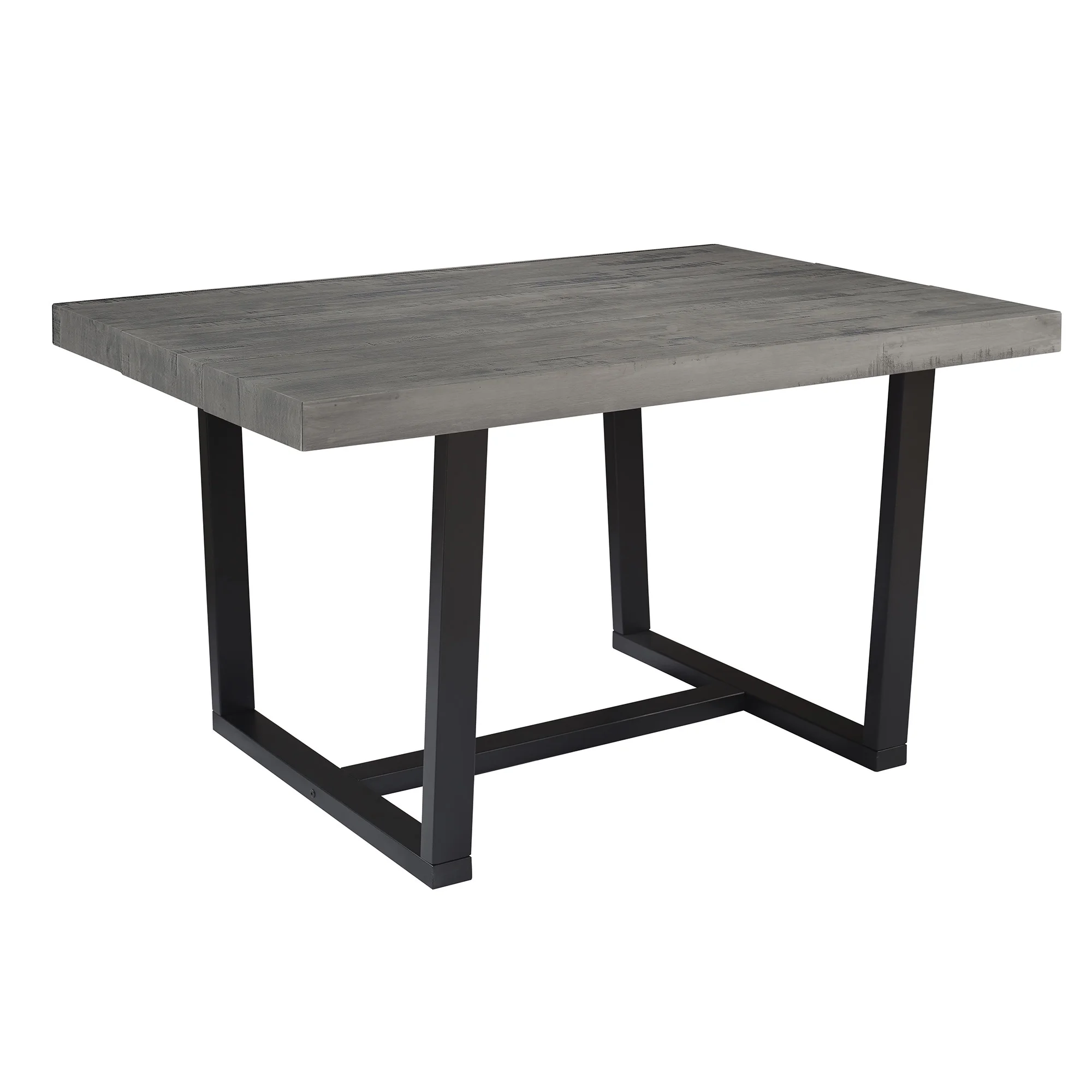 Walker Edison Rustic Distressed Solid Wood Dining Table, Grey - Image 7