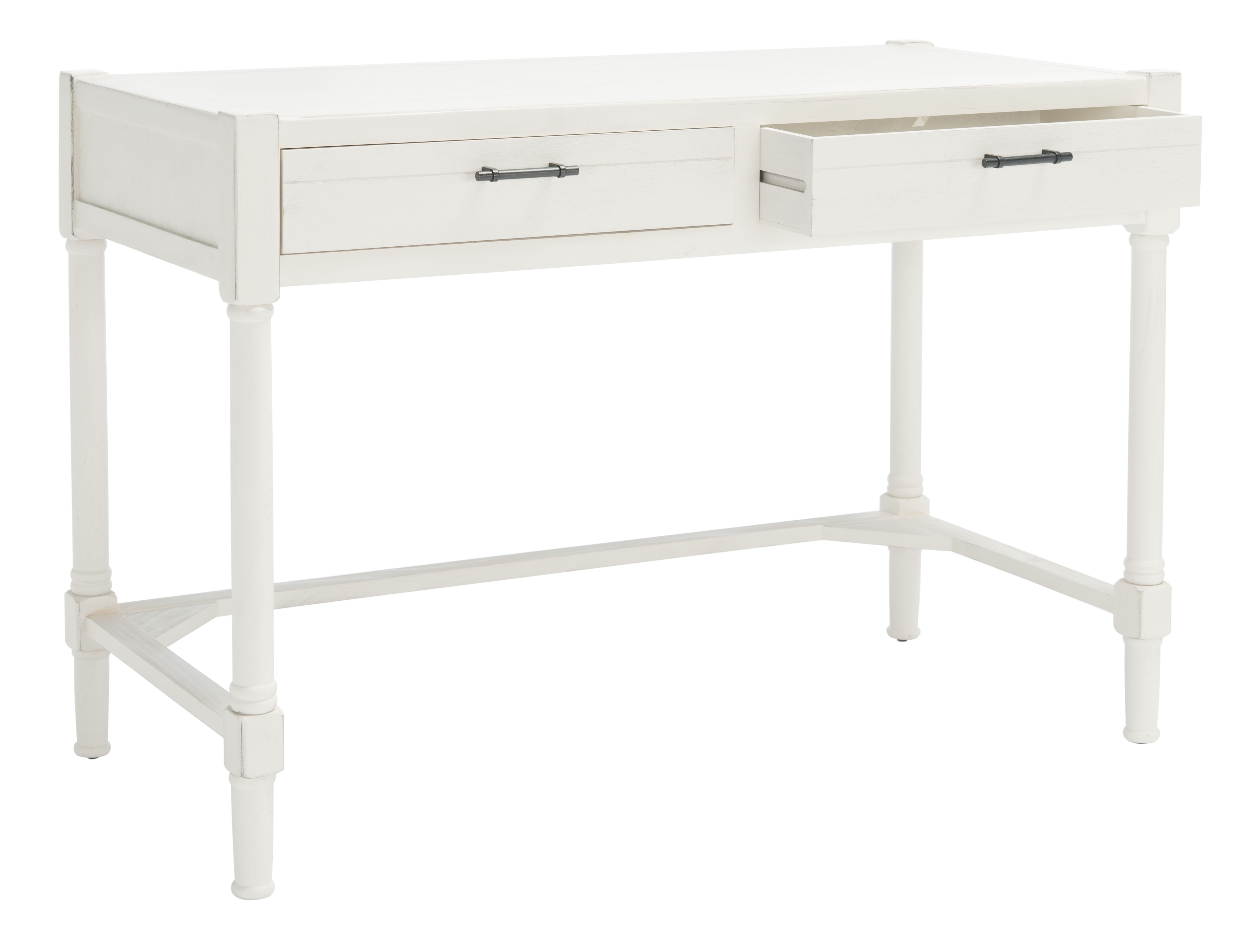 SAFAVIEH Filbert Solid Retro 2-Drawer Writing Desk, Distressed White - Image 9