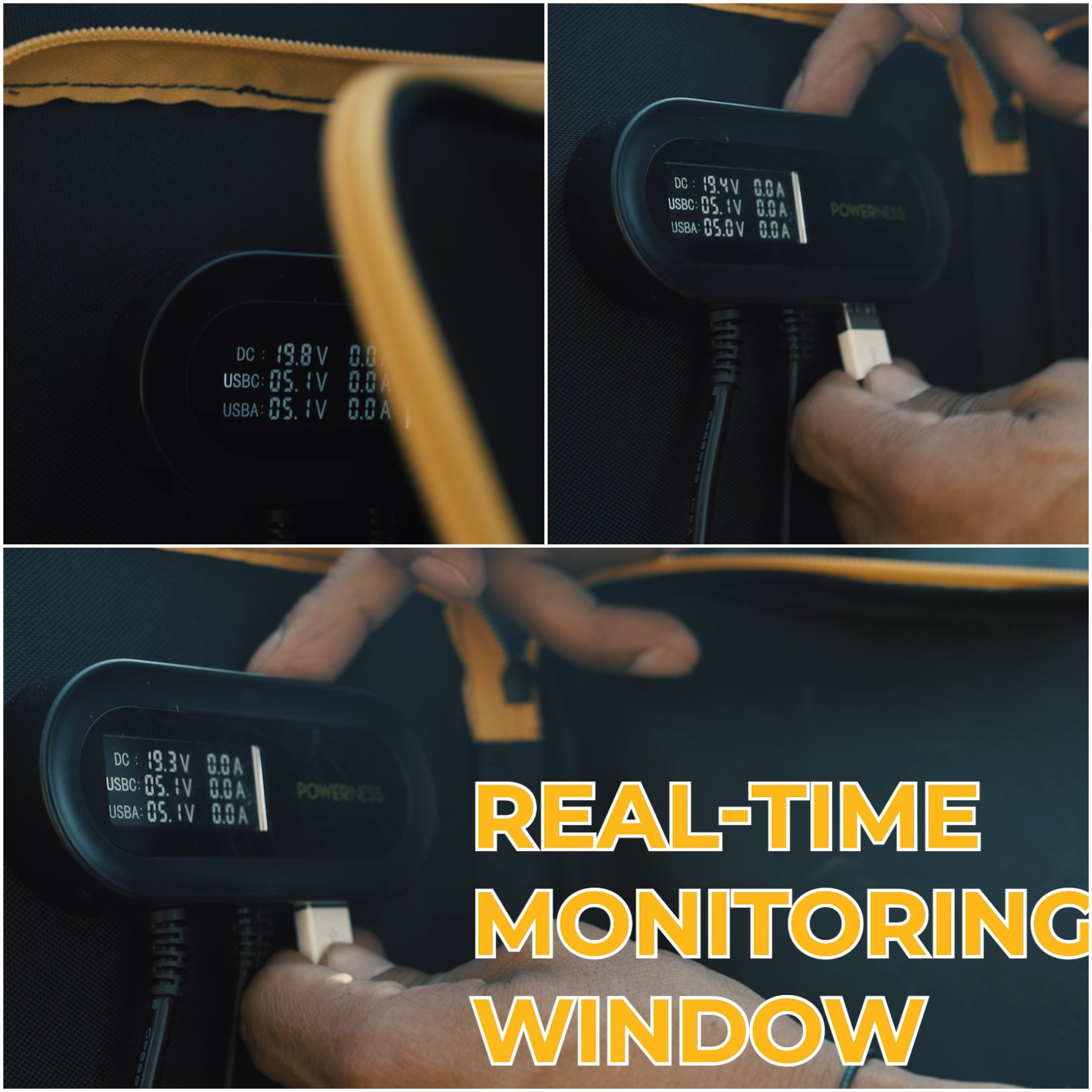 Powerness 80W Portable Solar Panel for Power Station, Foldable Solar Charger with Patented LCD Digital Window for Outdoor Camping, RV, Off Grid System - Image 5