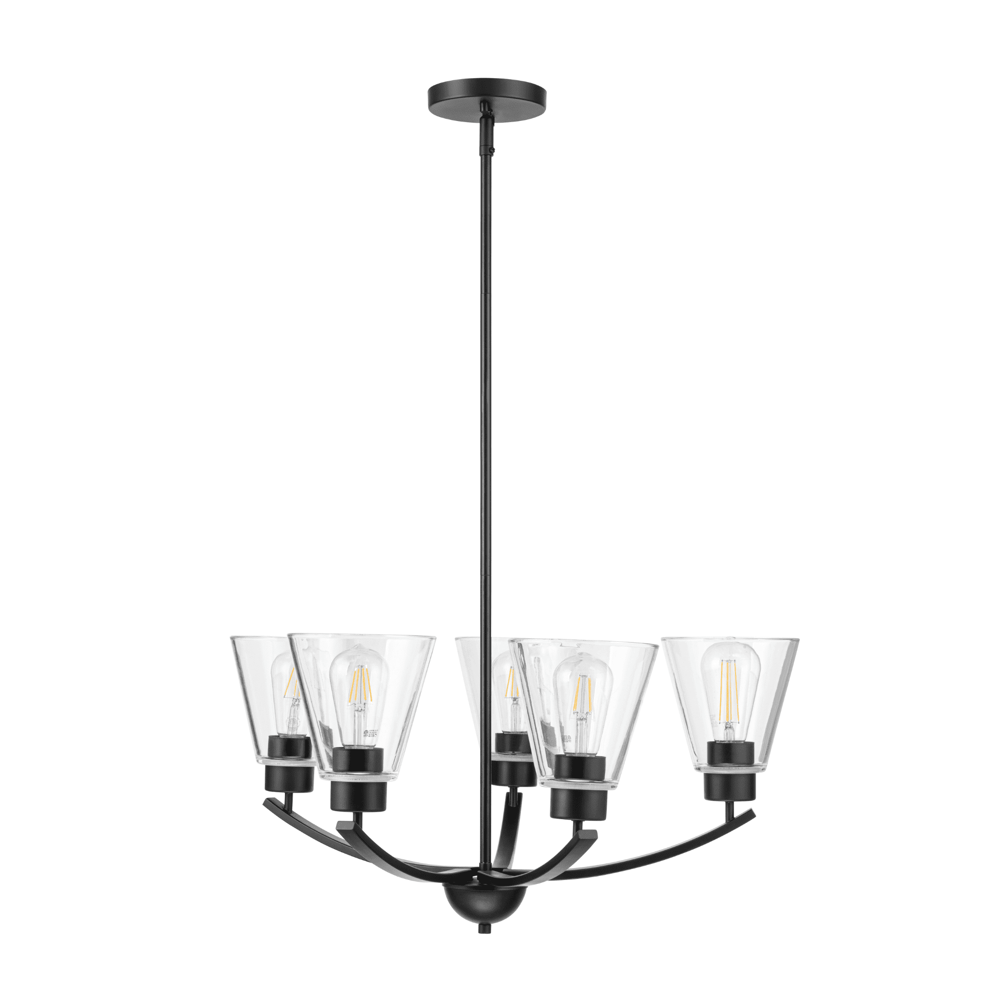 Prominence Home Fairendale Matte Black 5-Light Chandelier with Clear Glass - Image 3