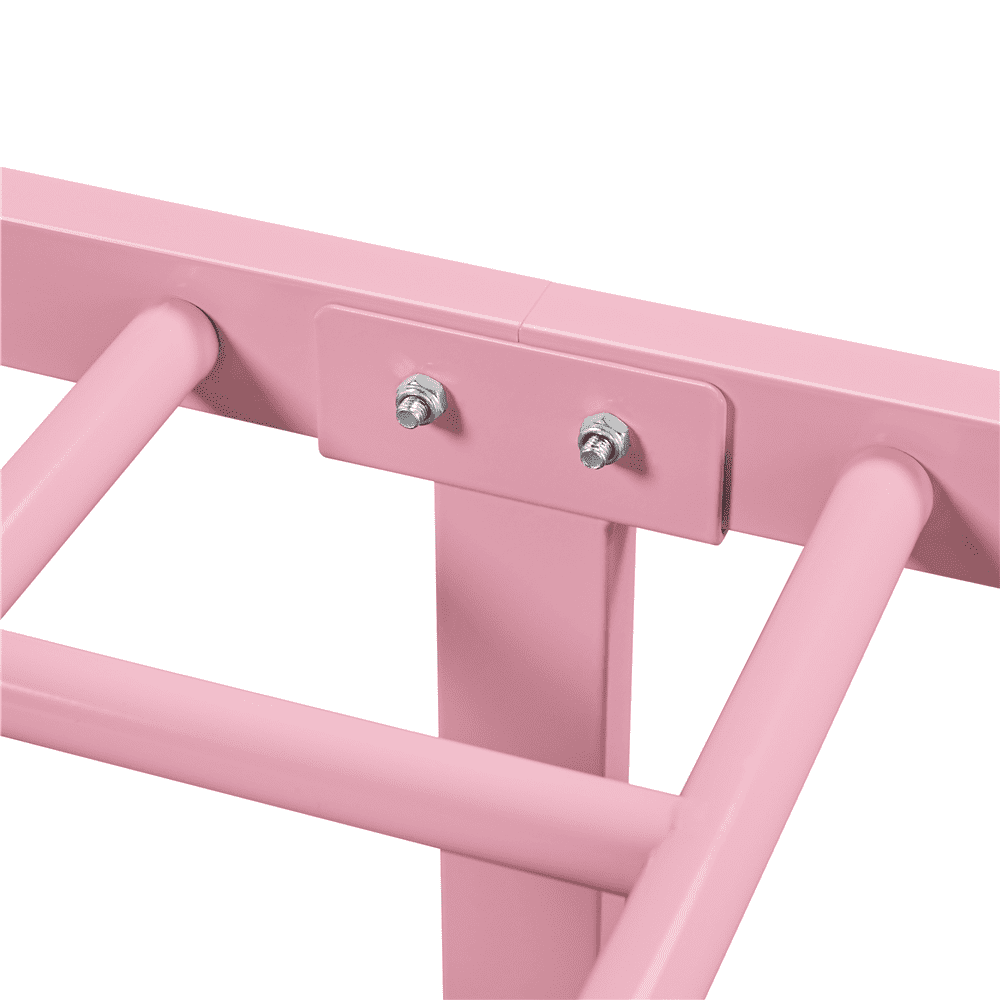 Renwick Justin Metal Platform Bed with Spindle Headboard and Footboard, Twin, Pink, Adult - Image 3