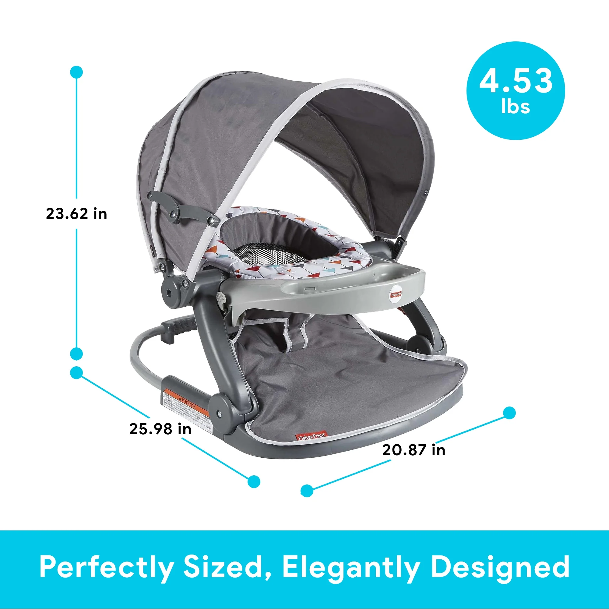 Fisher-Price Foldable Baby Travel Chair On The Go Sit Me Up Floor Seat - Image 3