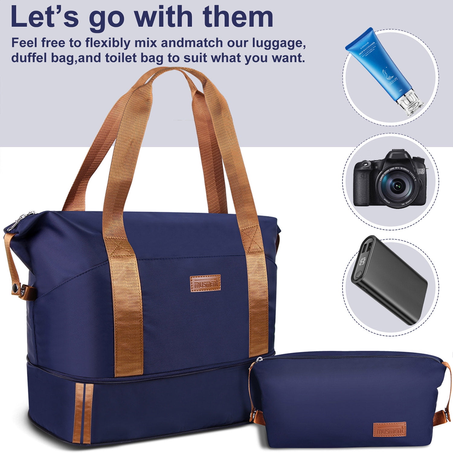 Expandable Suitcase Set Luggage Sets, 20 inch Carry On Luggage with TSA Lock and Double Spinner Wheels,(Deep Blue,3 PCS set ) - Image 6