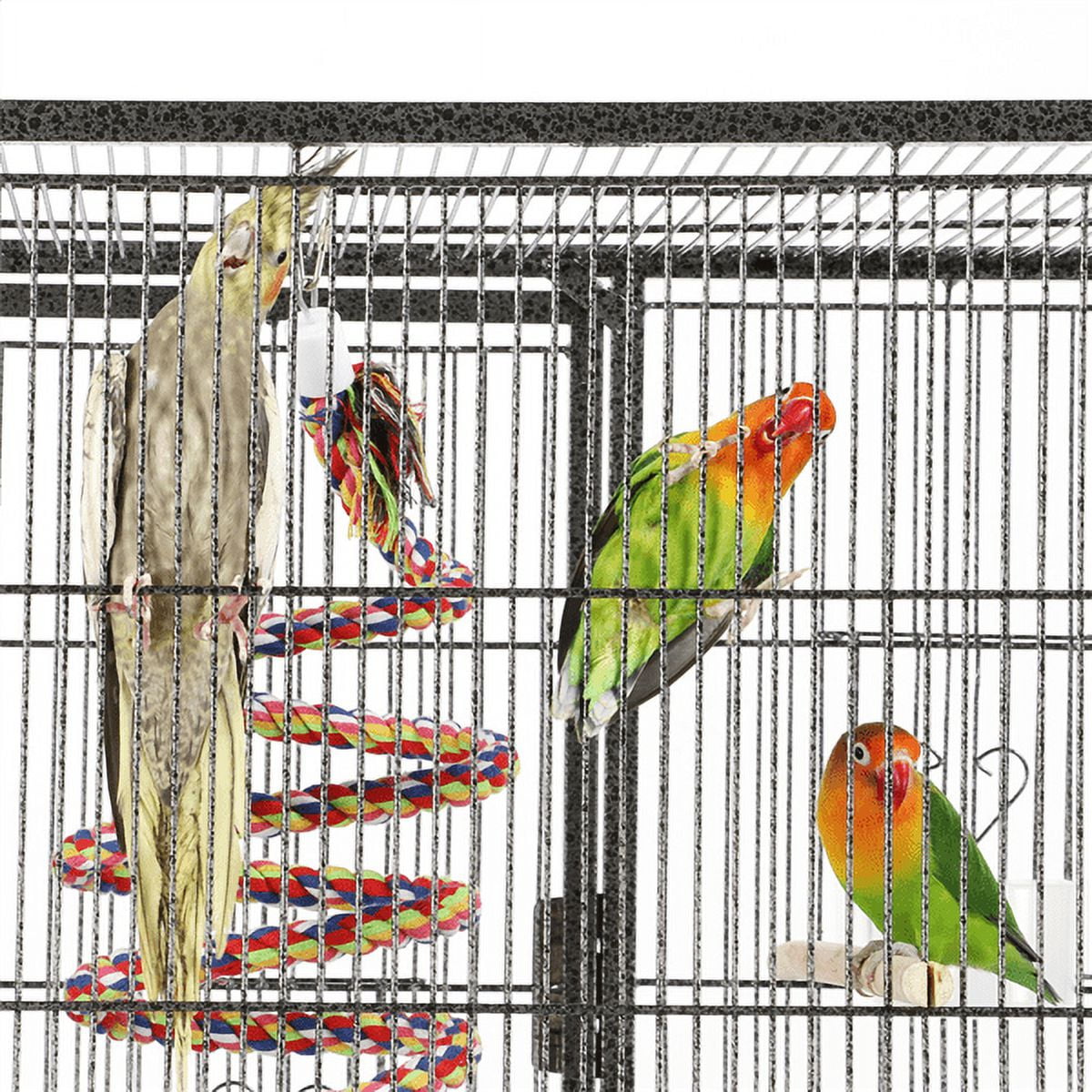 Alden Design 69" H Rolling Extra Large Metal Bird Cage with Detachable Stand for Parrots, Black - Image 3